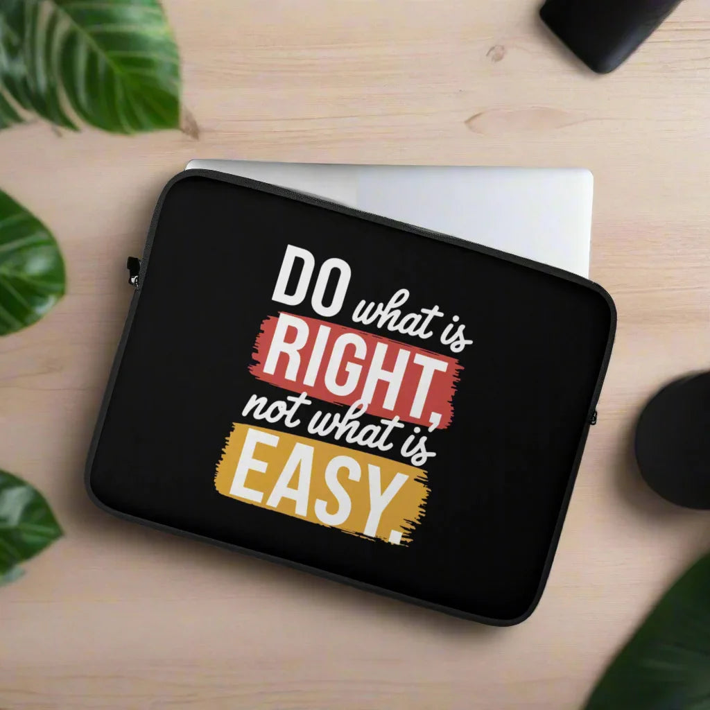 Do What’s Right Laptop Sleeve – Red & Yellow Integrity Quote - RaZits