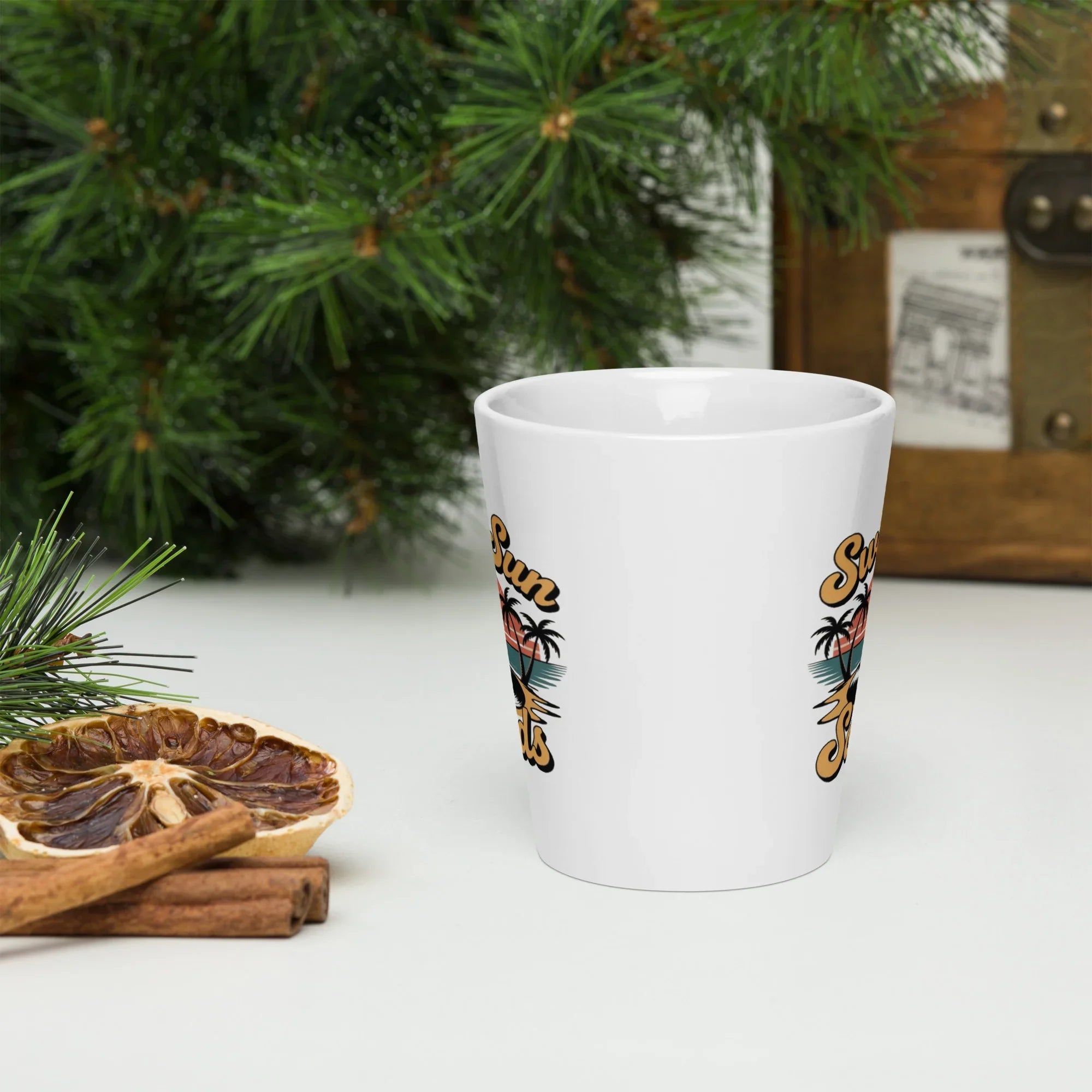 Sweet Sun Sounds Retro Sunset Ceramic Mug – 12oz Beach Vibe Vinyl Cup - RaZits