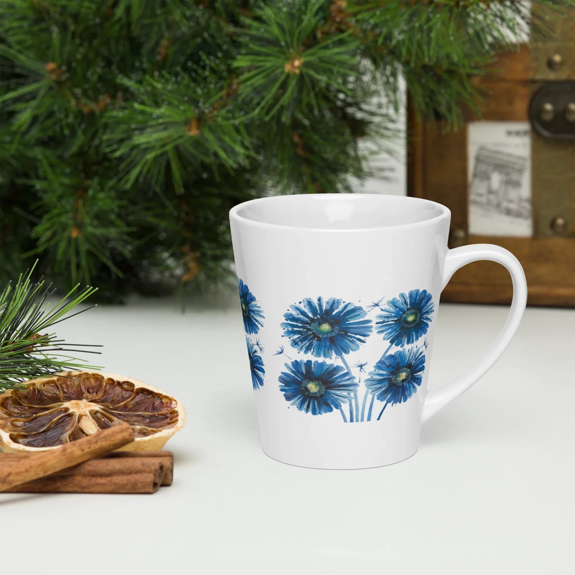 Paintings of Flowers Latte Mug – Ceramic Coffee Cup for Art & Coffee Lovers - RaZits