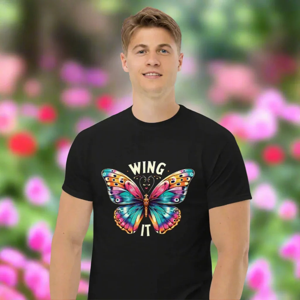 Wing It T-Shirt – Colorful Butterfly Graphic Motivational Tee - RaZits