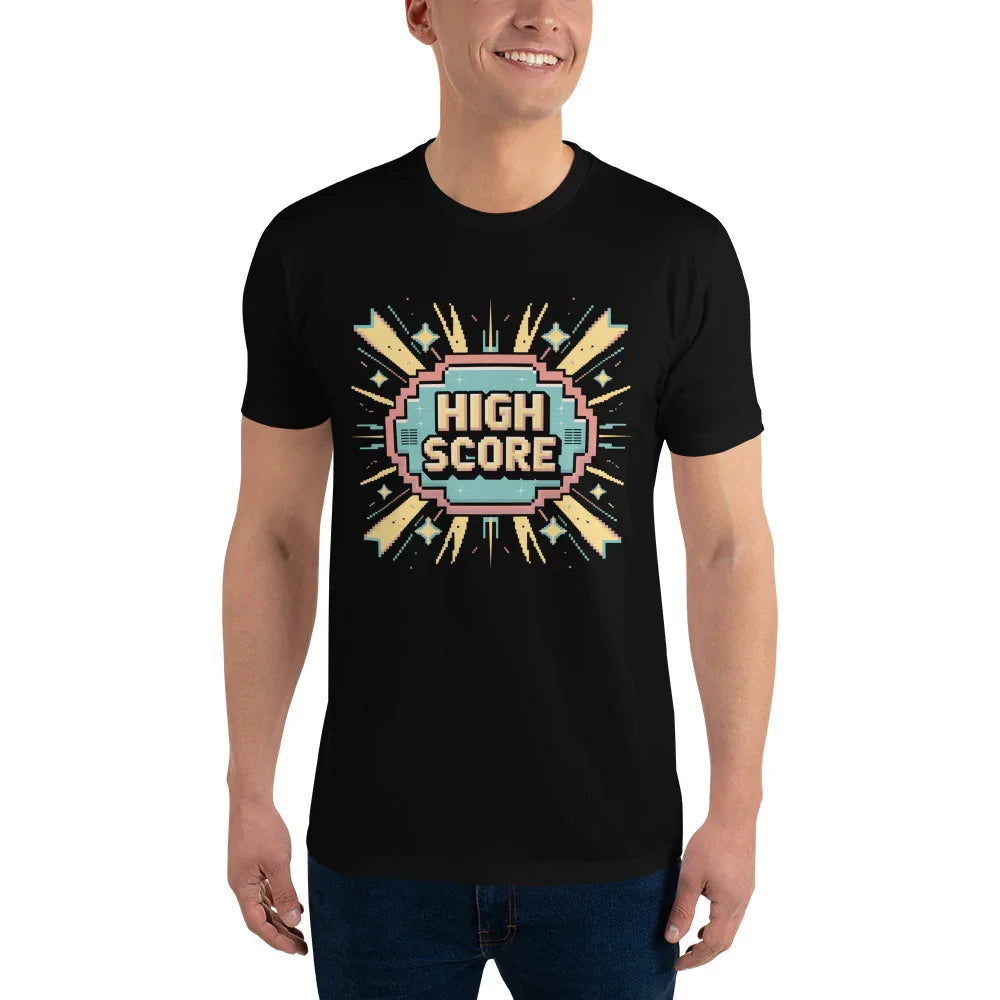 High Score Arcade Gaming T Shirt – Retro Pixel Shooter Tee - RaZits