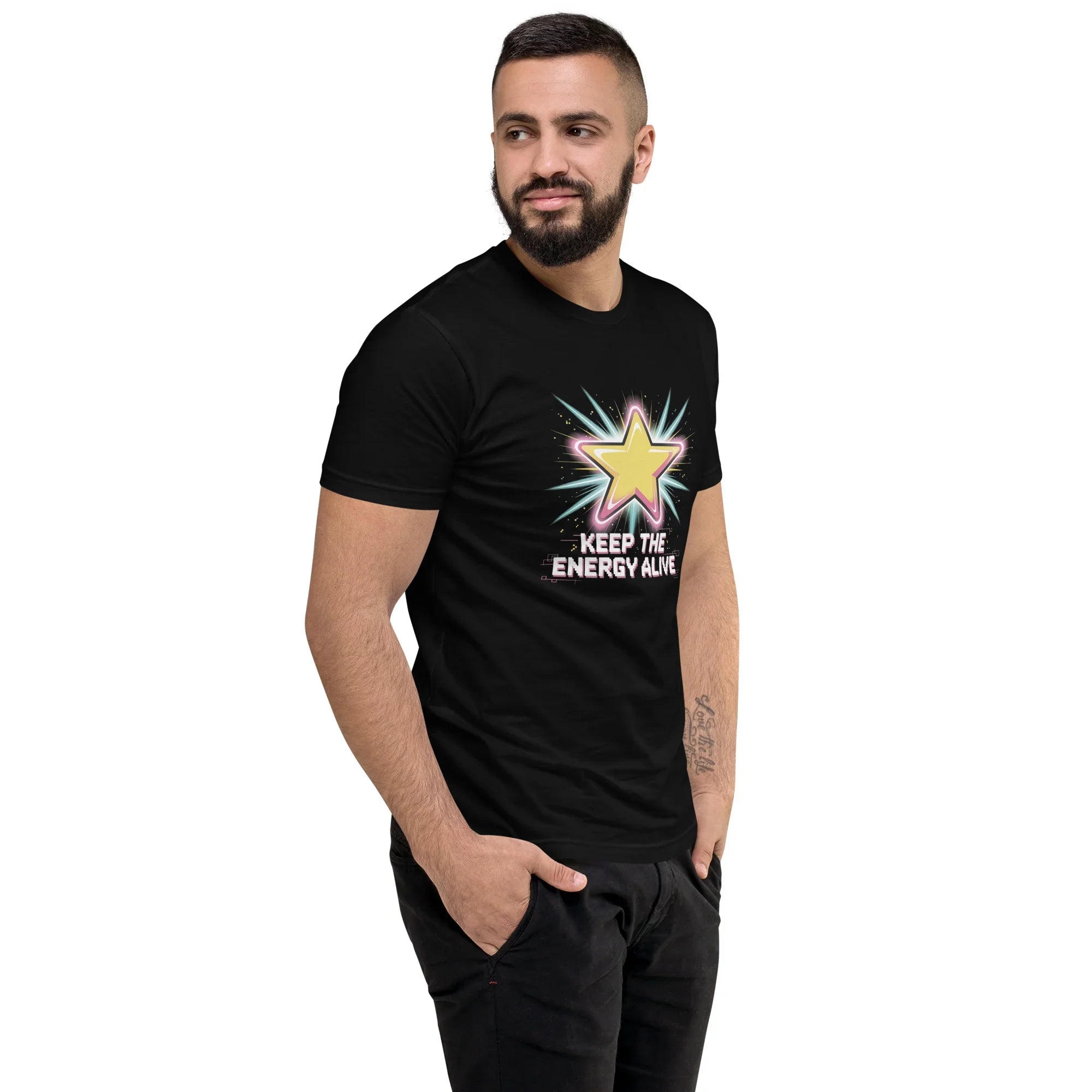 Keep the Energy Alive Arcade T Shirt – Pixel Star Shooter Gaming Tee - RaZits