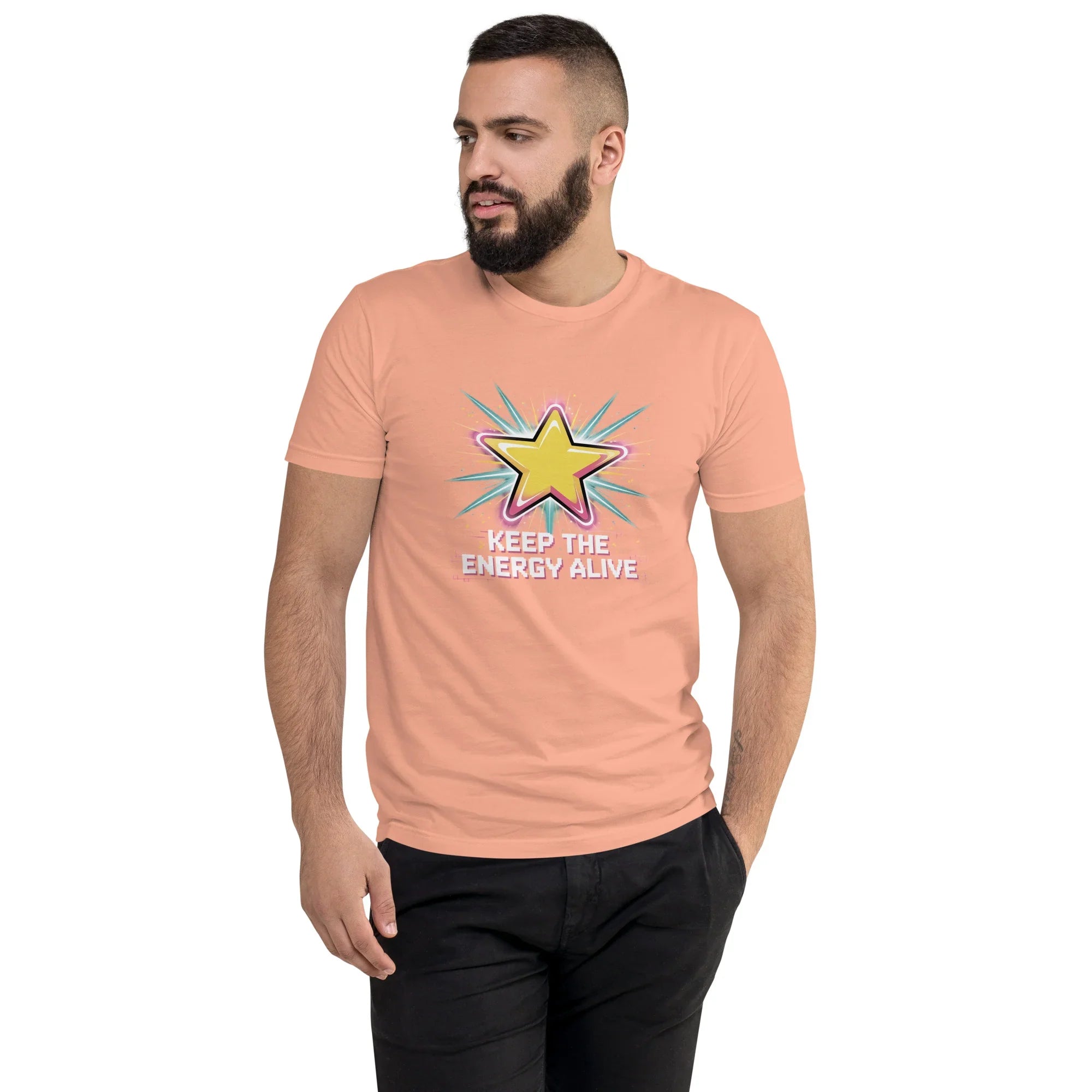 Keep the Energy Alive Arcade T Shirt – Pixel Star Shooter Gaming Tee - RaZits