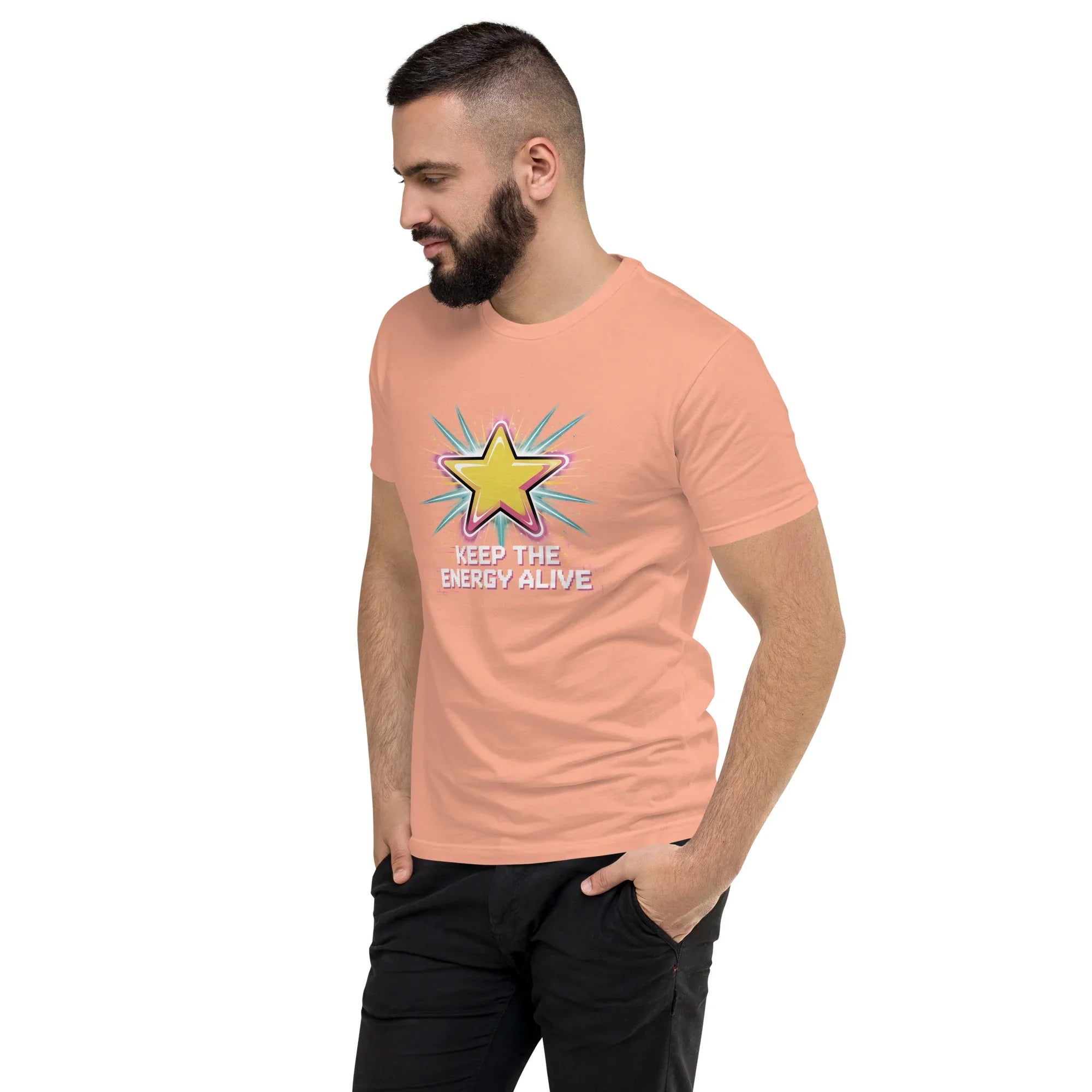 Keep the Energy Alive Arcade T Shirt – Pixel Star Shooter Gaming Tee - RaZits