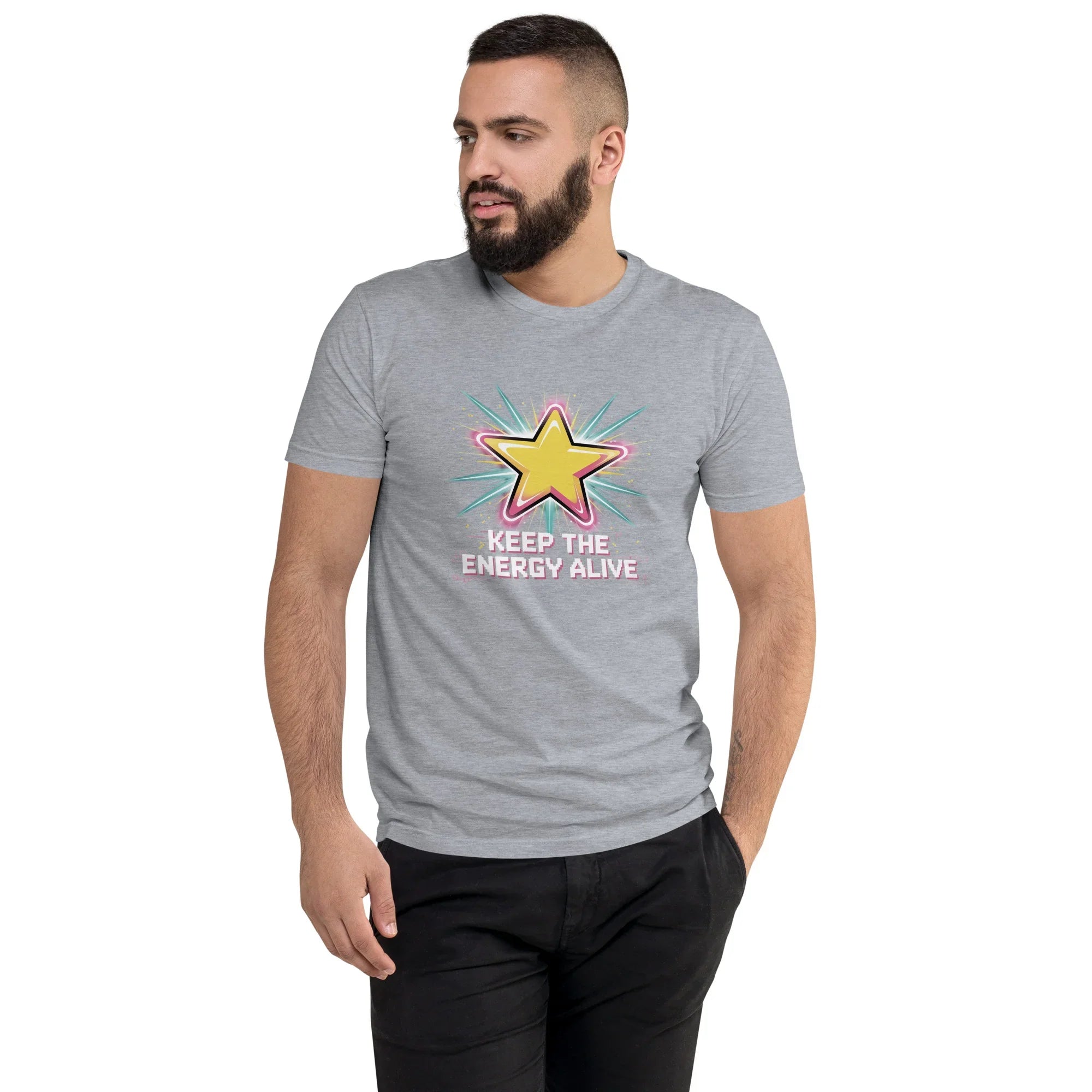 Keep the Energy Alive Arcade T Shirt – Pixel Star Shooter Gaming Tee - RaZits