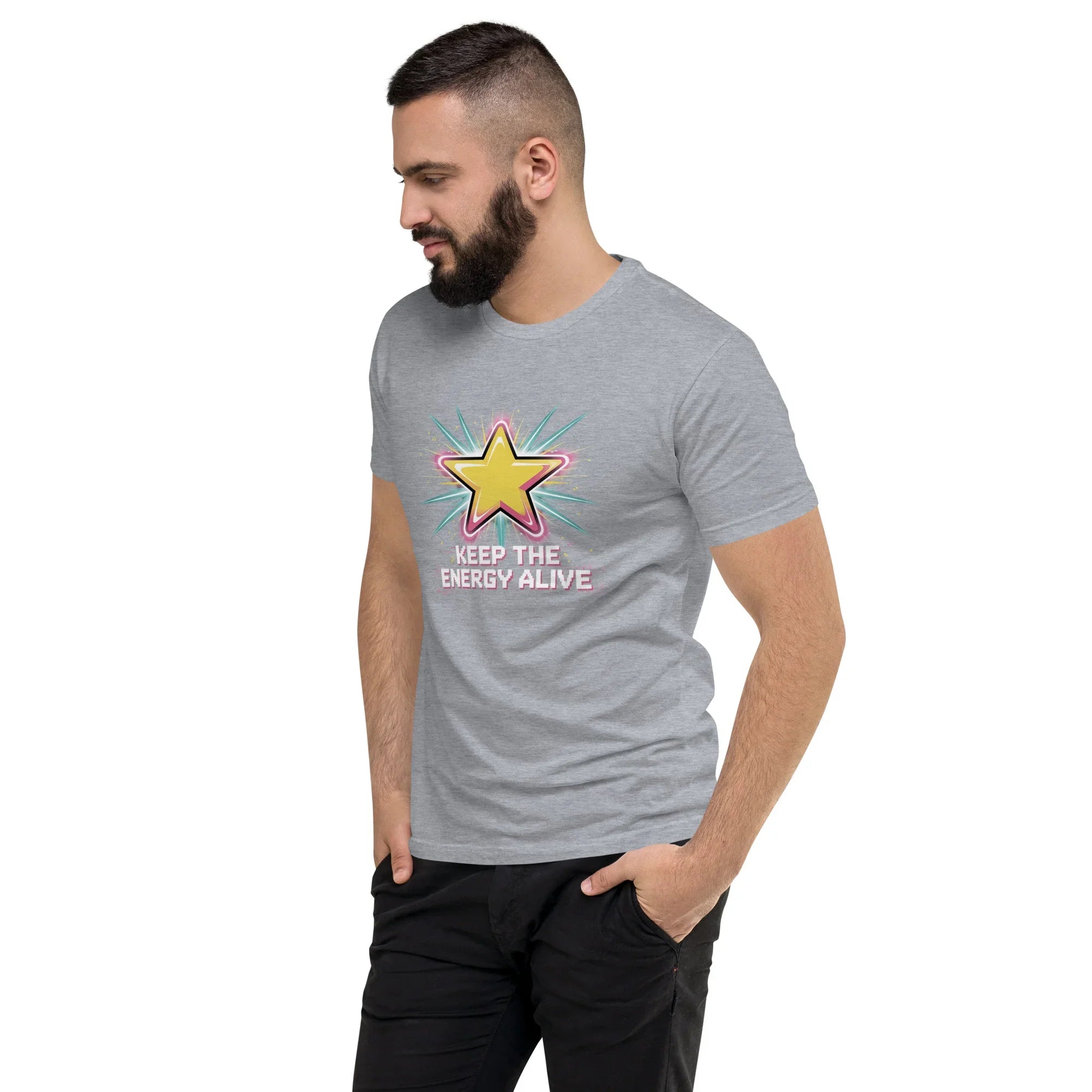 Keep the Energy Alive Arcade T Shirt – Pixel Star Shooter Gaming Tee - RaZits