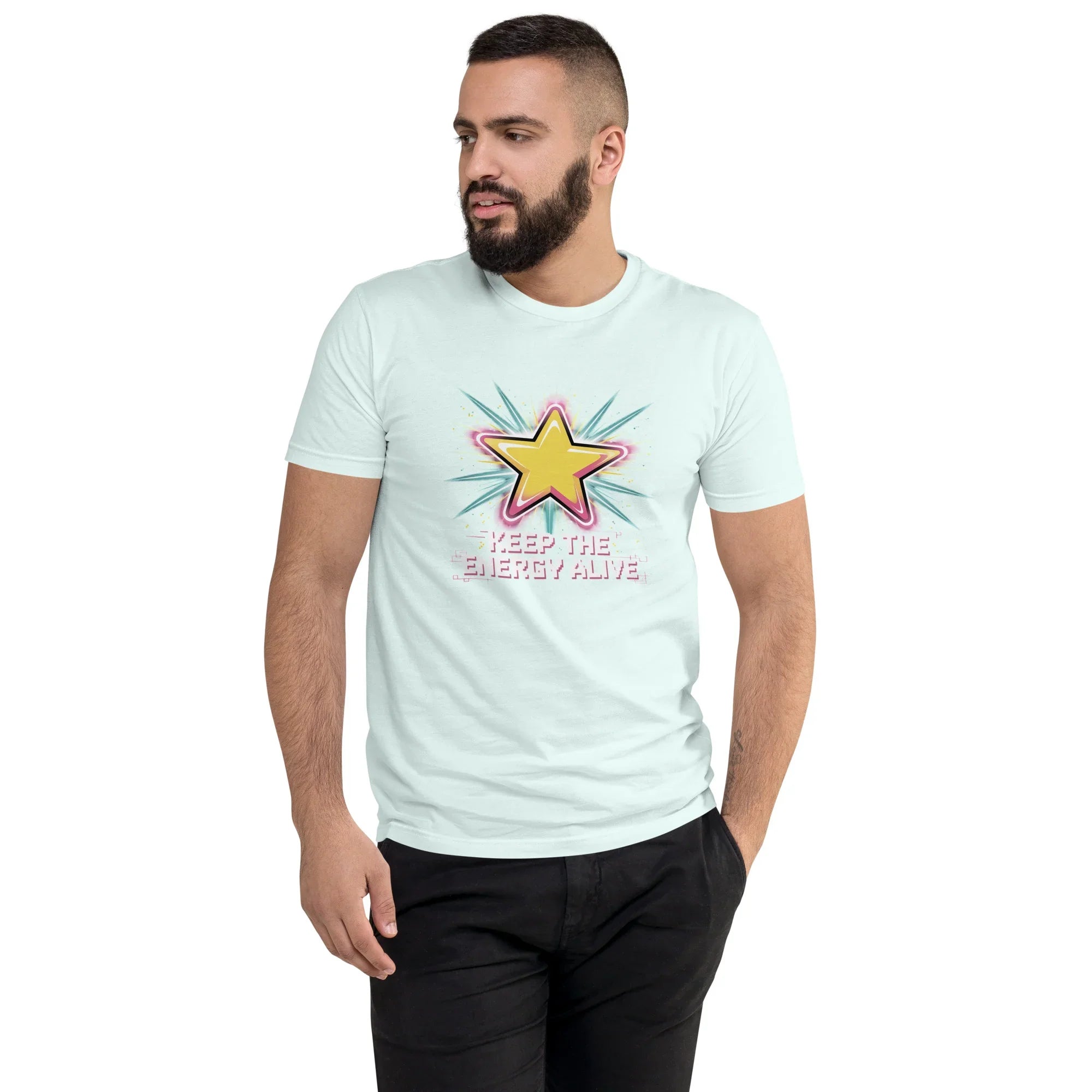 Keep the Energy Alive Arcade T Shirt – Pixel Star Shooter Gaming Tee - RaZits