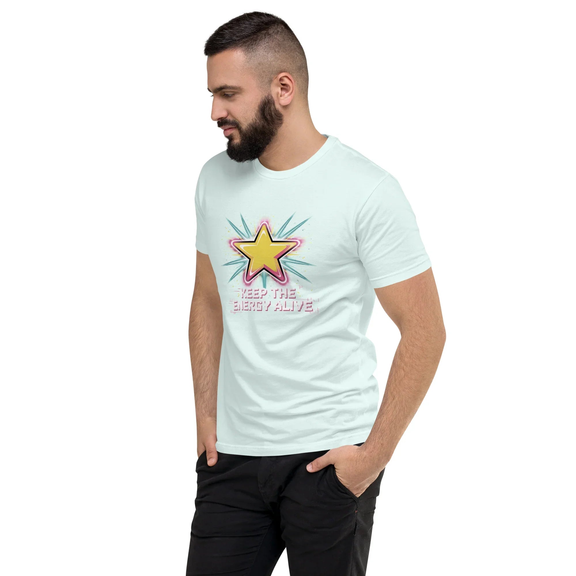 Keep the Energy Alive Arcade T Shirt – Pixel Star Shooter Gaming Tee - RaZits