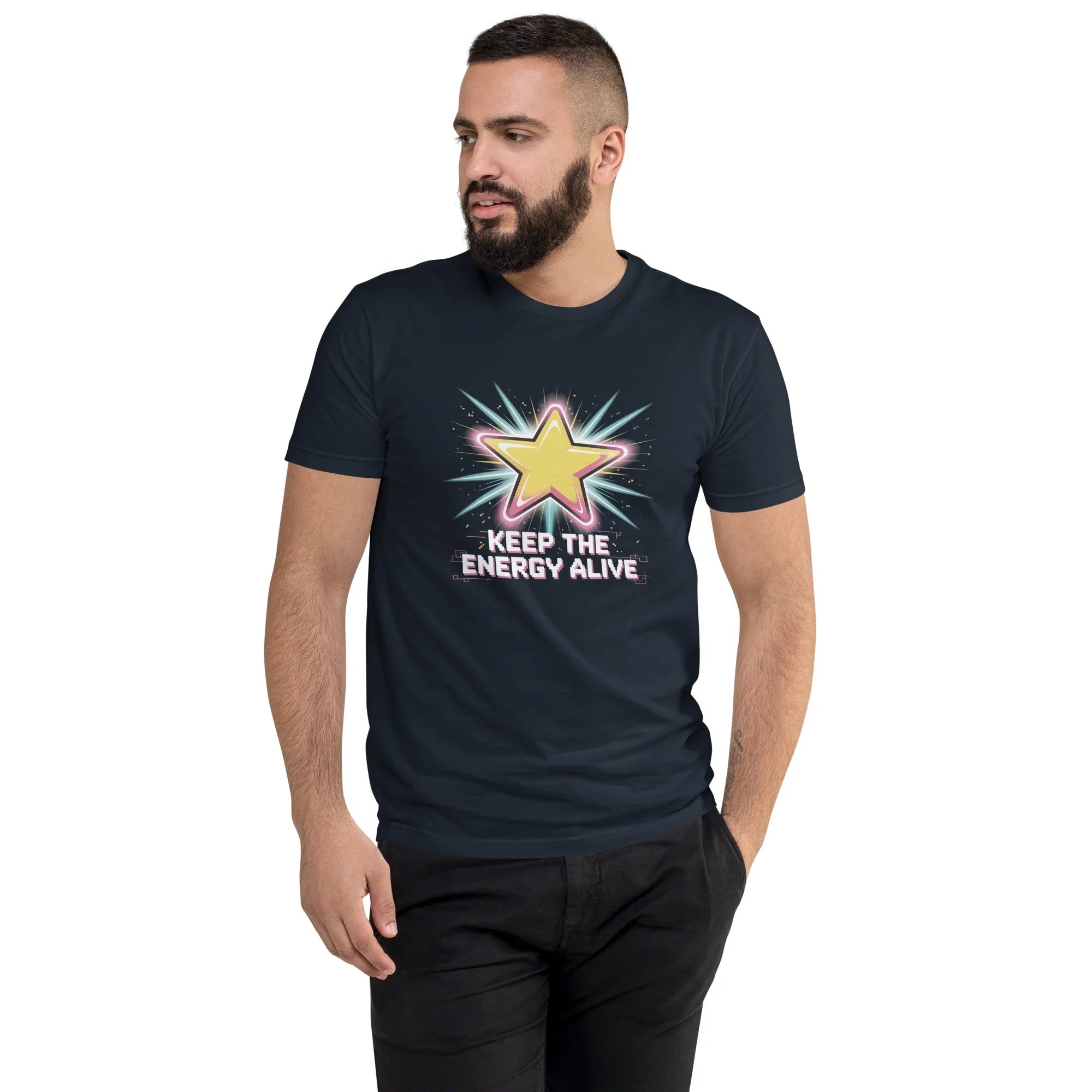 Keep the Energy Alive Arcade T Shirt – Pixel Star Shooter Gaming Tee - RaZits