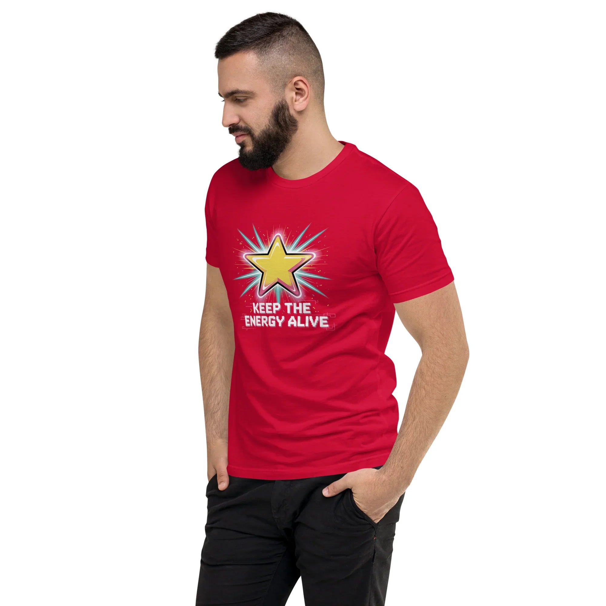 Keep the Energy Alive Arcade T Shirt – Pixel Star Shooter Gaming Tee - RaZits