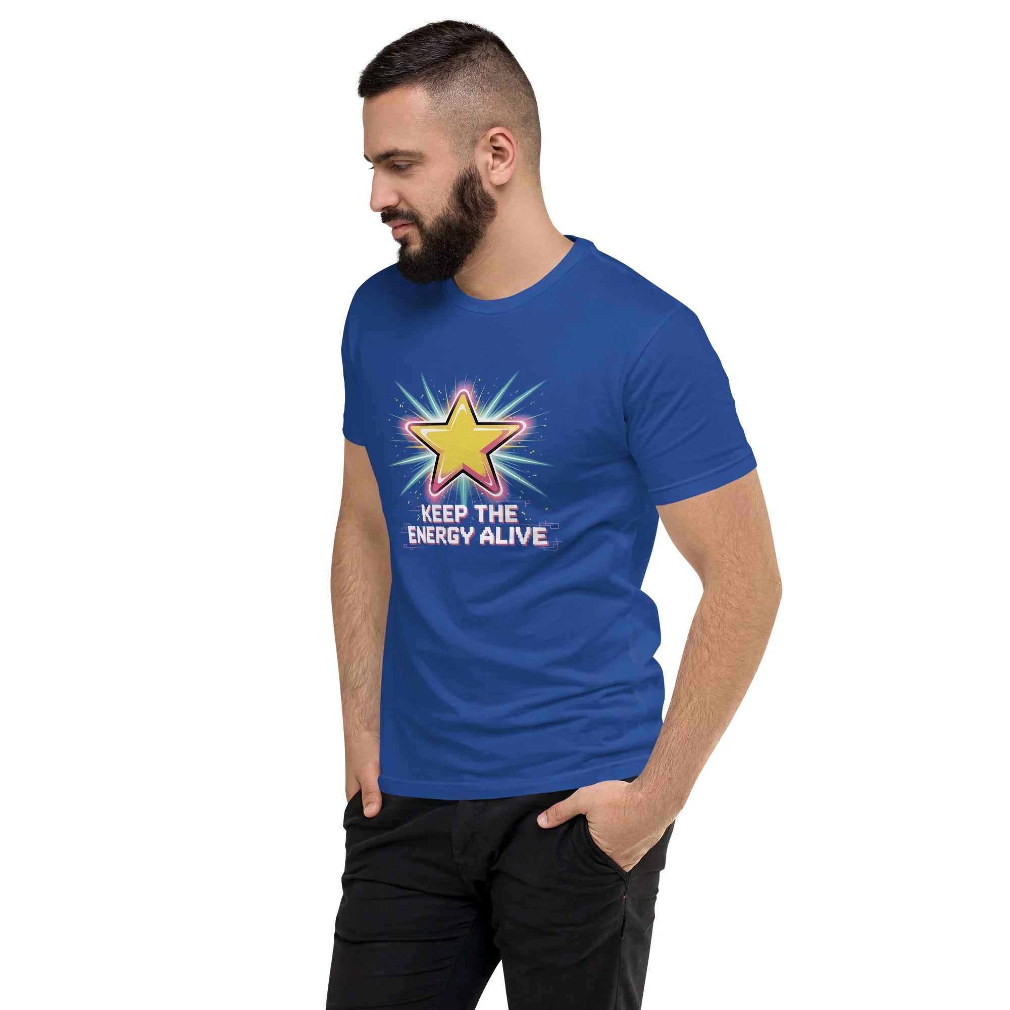 Keep the Energy Alive Arcade T Shirt – Pixel Star Shooter Gaming Tee - RaZits