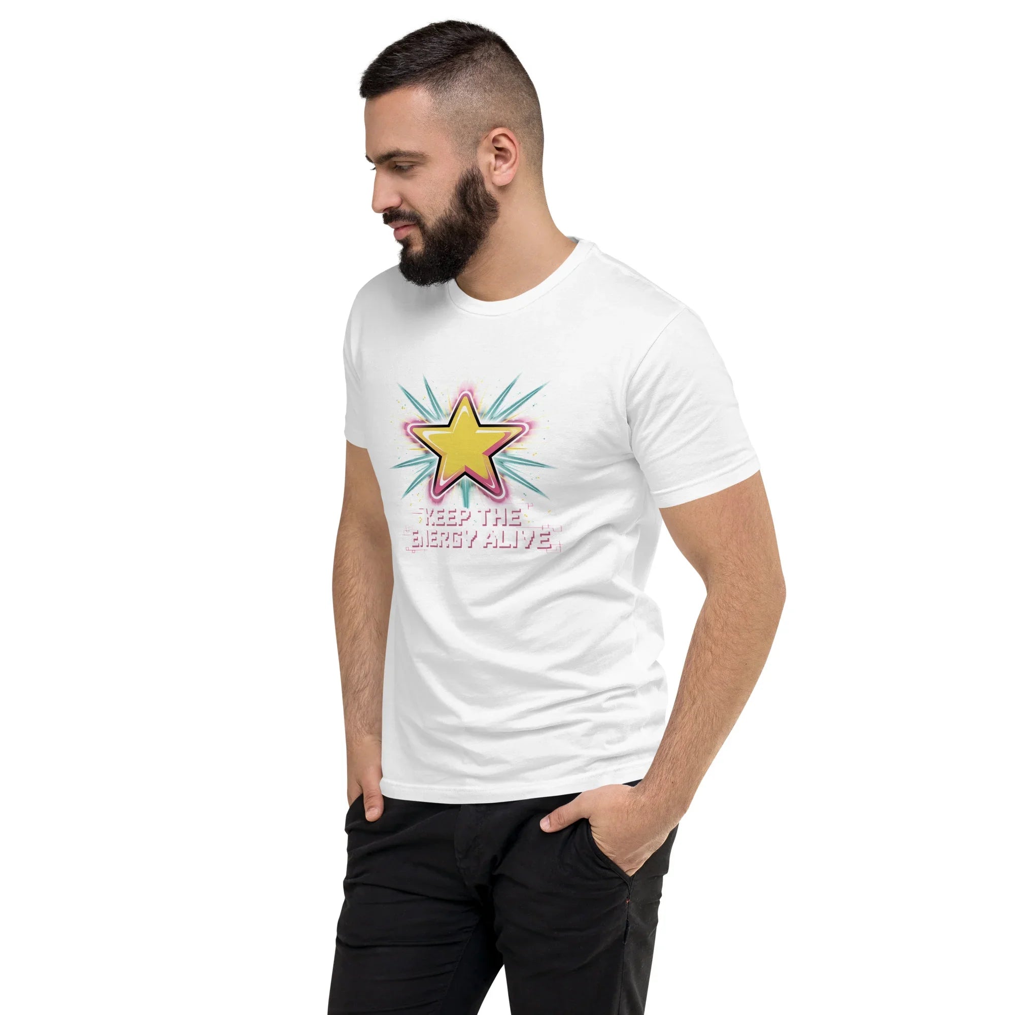Keep the Energy Alive Arcade T Shirt – Pixel Star Shooter Gaming Tee - RaZits