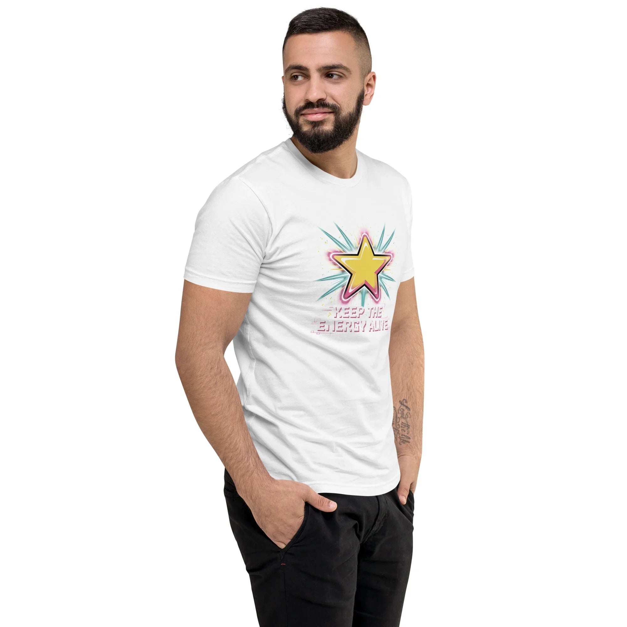 Keep the Energy Alive Arcade T Shirt – Pixel Star Shooter Gaming Tee - RaZits