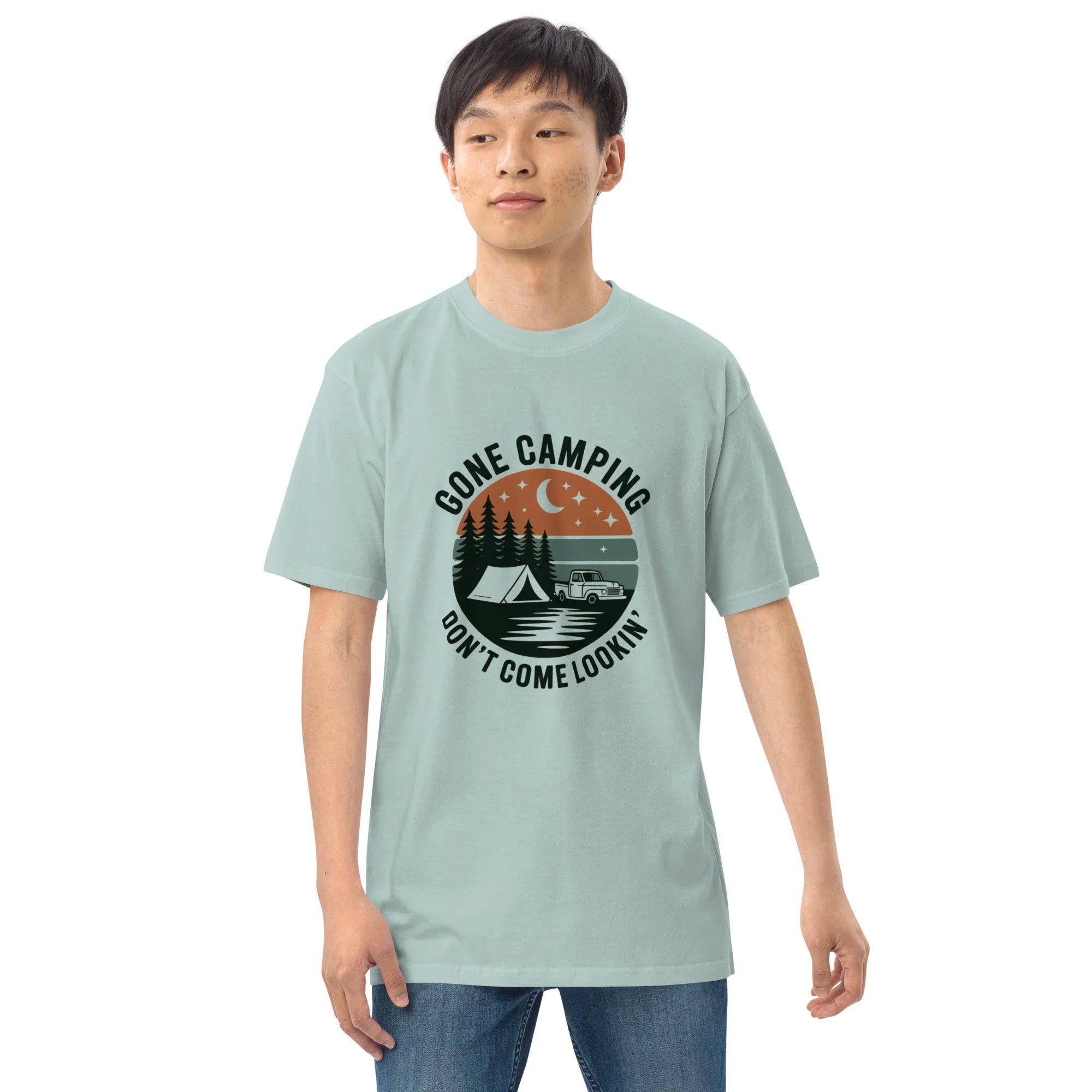 Gone Camping Tee – Retro Tent & Truck Graphic Shirt - RaZits