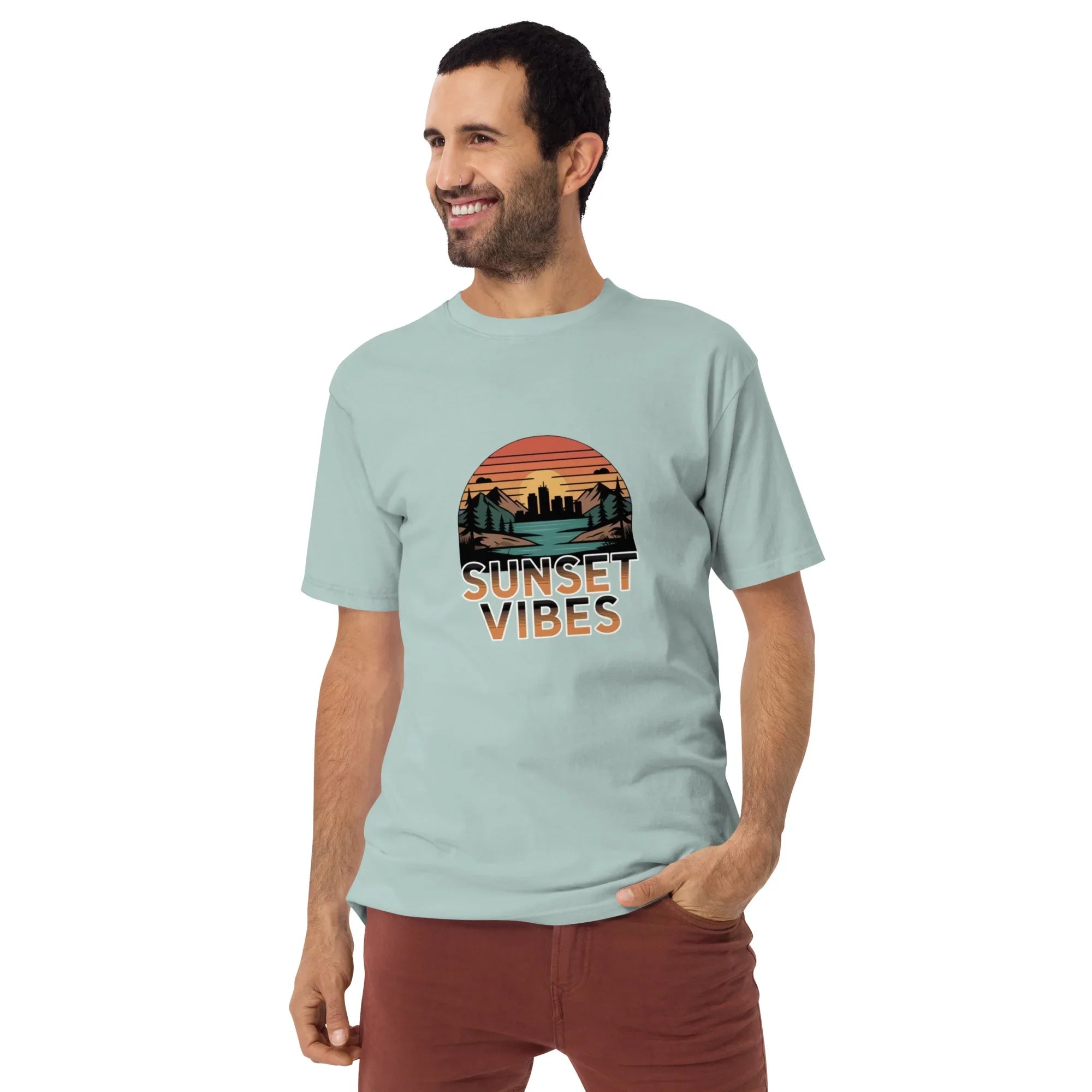 Sunset Vibes – City Escape Tee for Men - RaZits