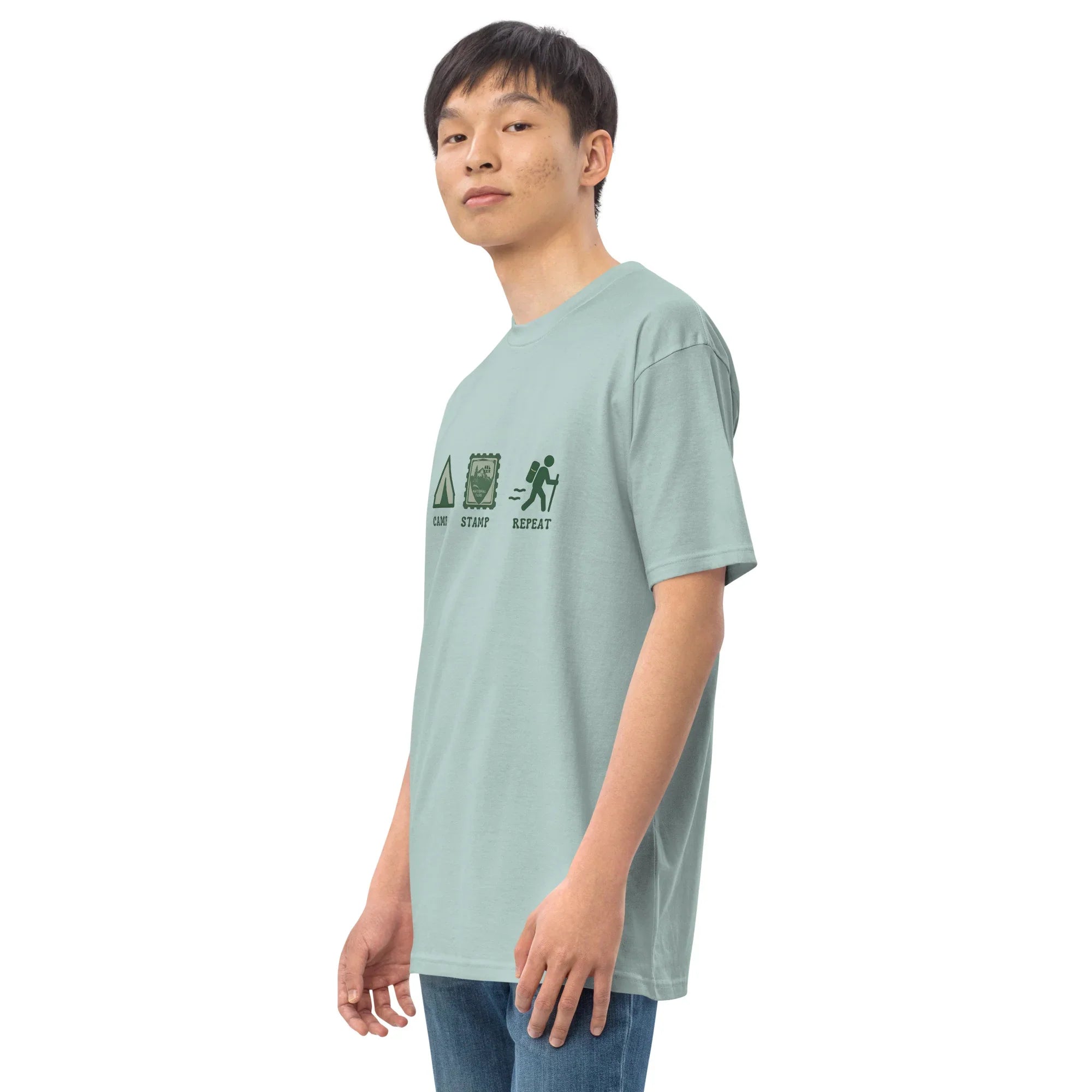 Camp Stamp Repeat Tee – National Park Hiking Shirt - RaZits