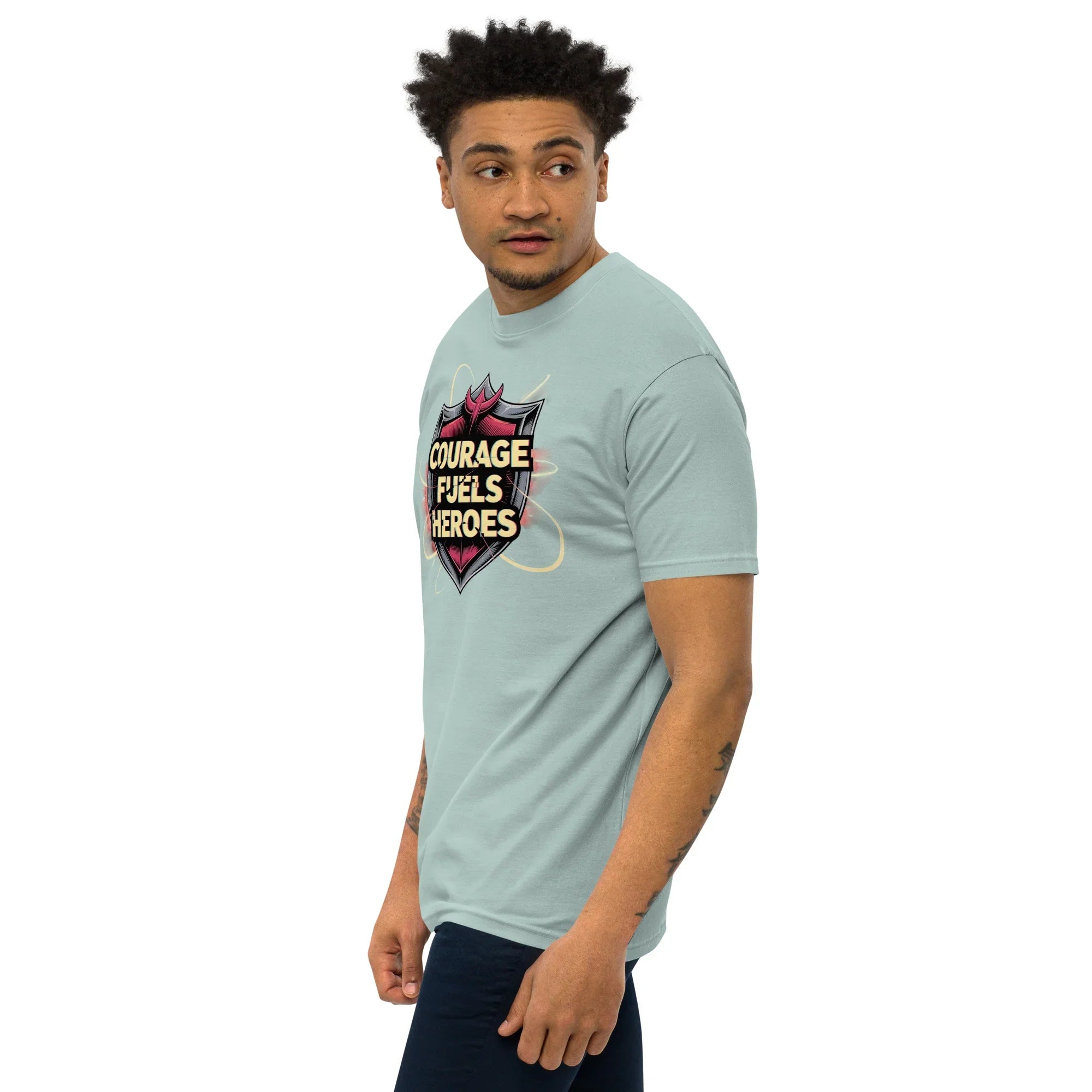 Courage Fuels Heroes RPG T-Shirt – Fantasy Hero Action Gear - RaZits