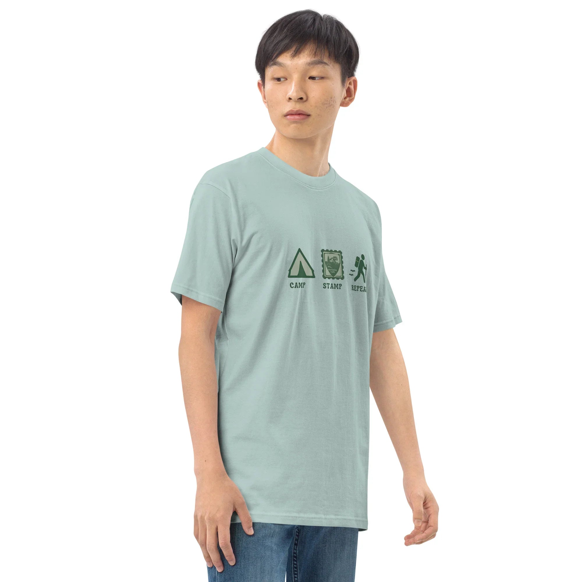 Camp Stamp Repeat Tee – National Park Hiking Shirt - RaZits