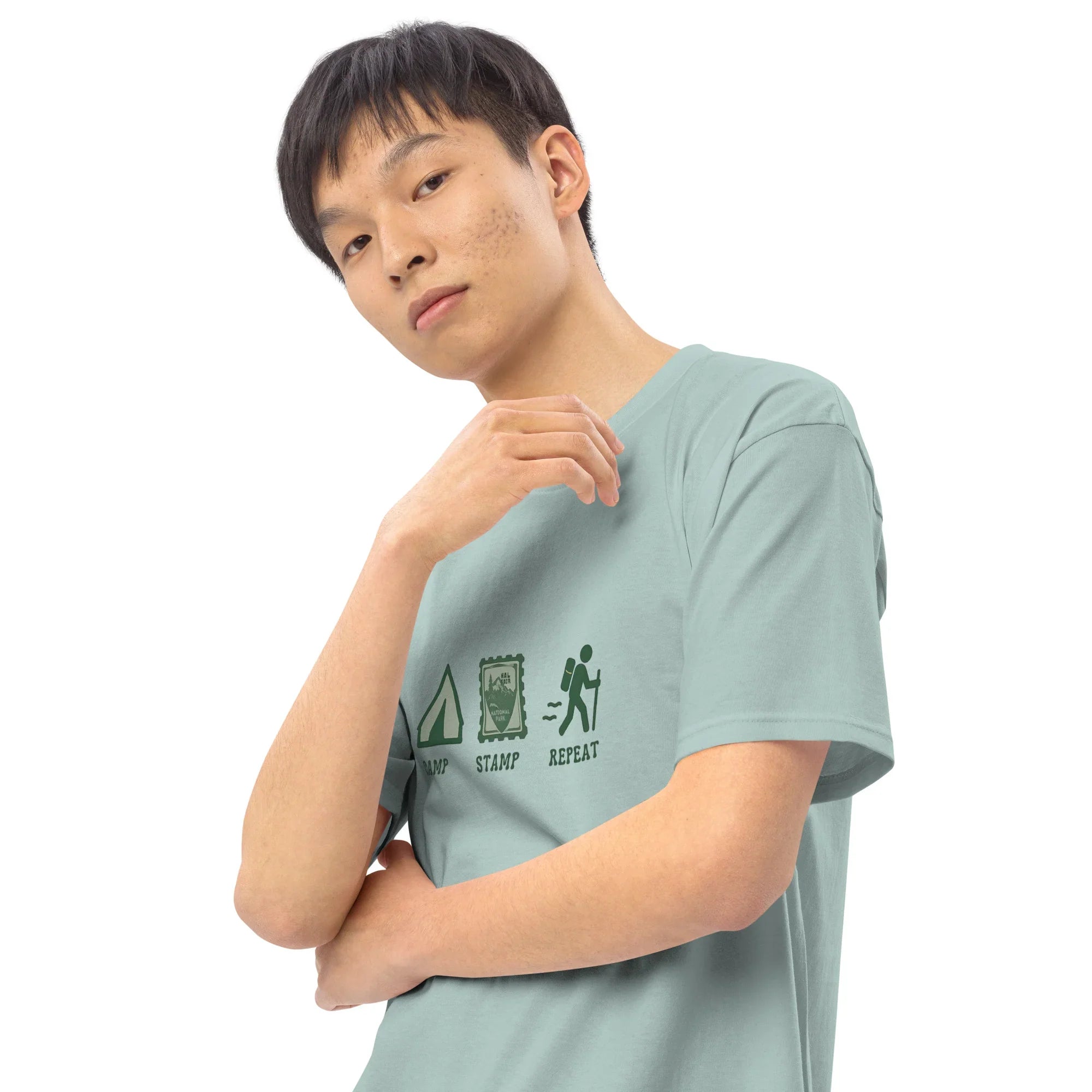Camp Stamp Repeat Tee – National Park Hiking Shirt - RaZits