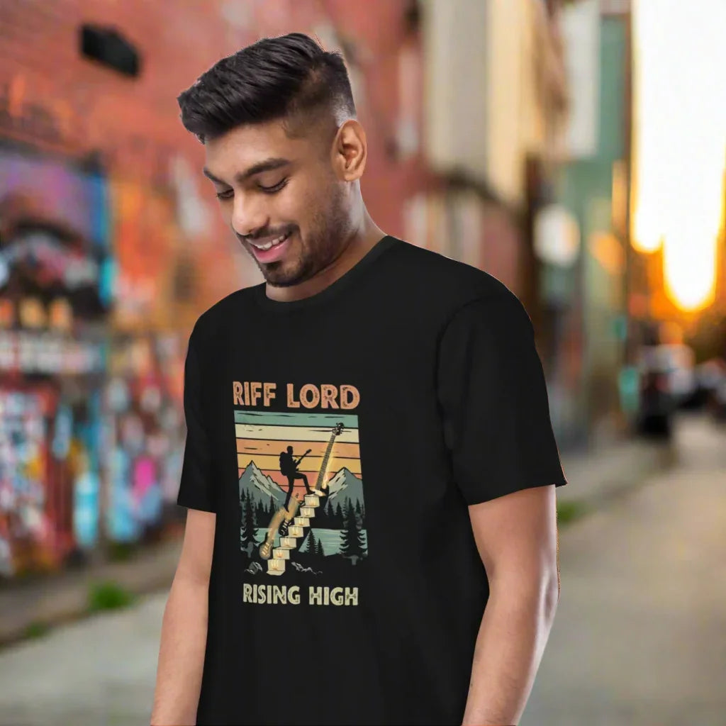 Riff Lord Rising High – Vintage Rock Men’s Tee - RaZits