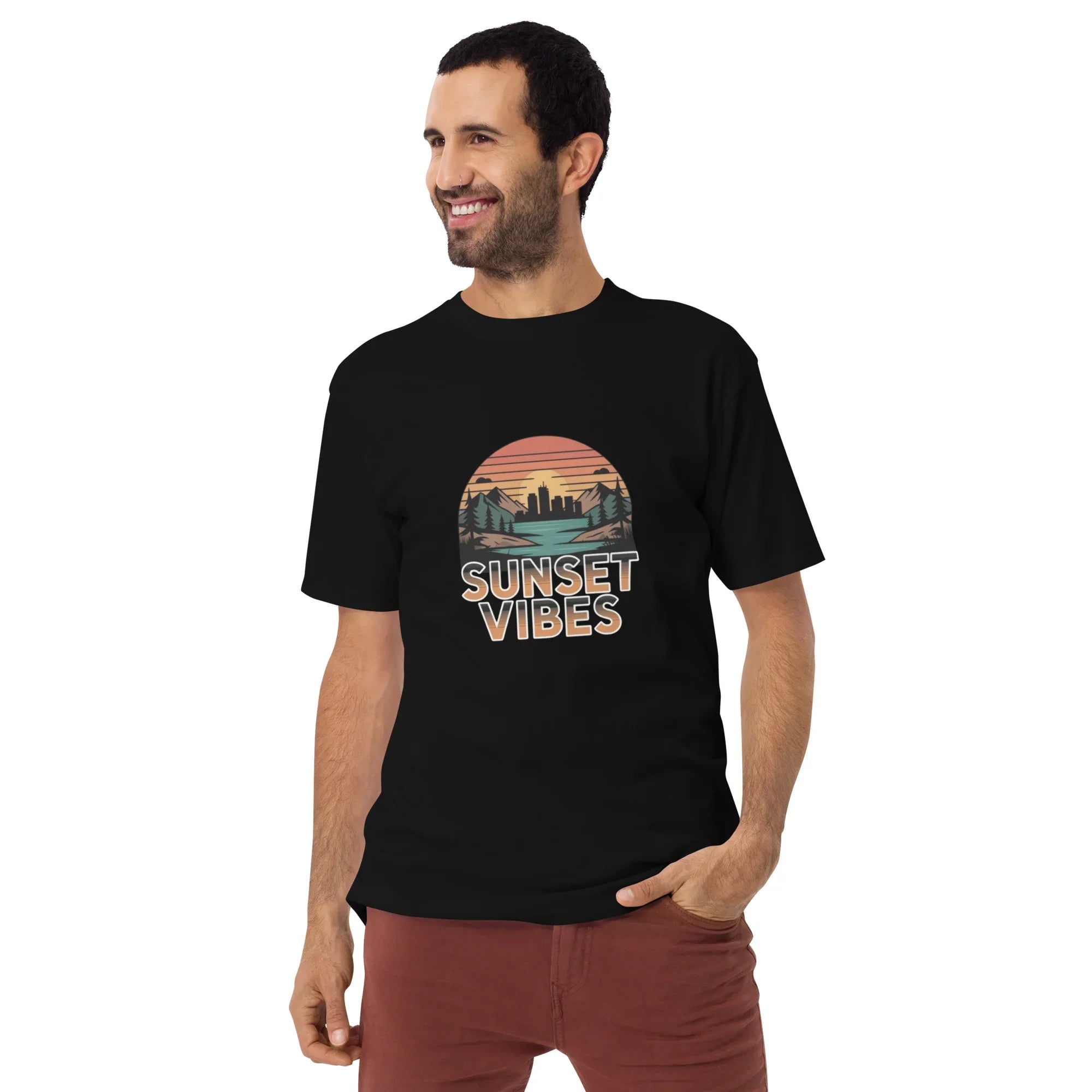 Sunset Vibes – City Escape Tee for Men - RaZits