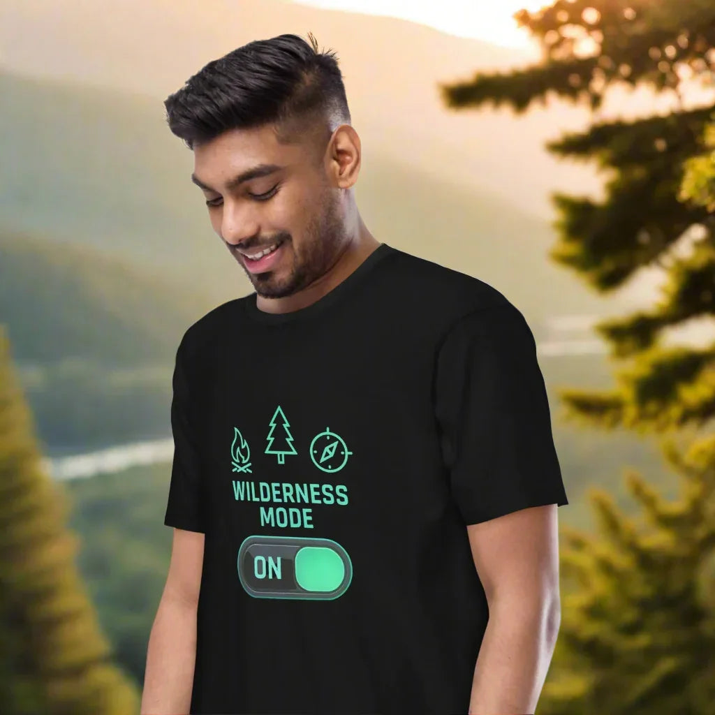 Wilderness Mode Tee – Neon Graphic Camp Shirt - RaZits