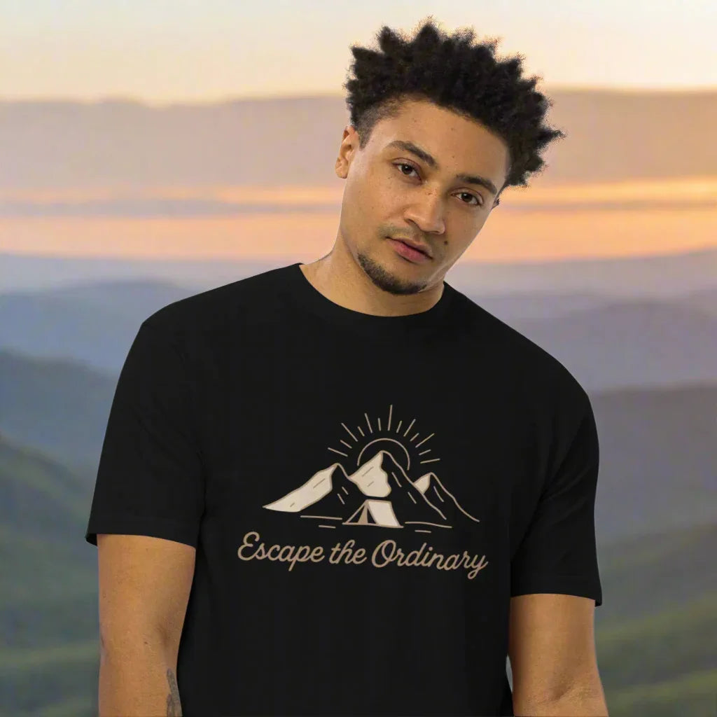 Escape the Ordinary Tee – Mountain Tent Graphic Shirt - RaZits