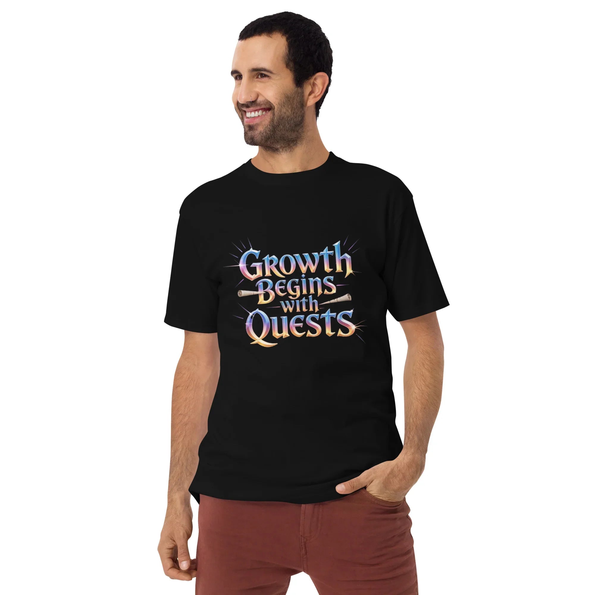 Growth Begins with Quests – RPG T-Shirt - RaZits