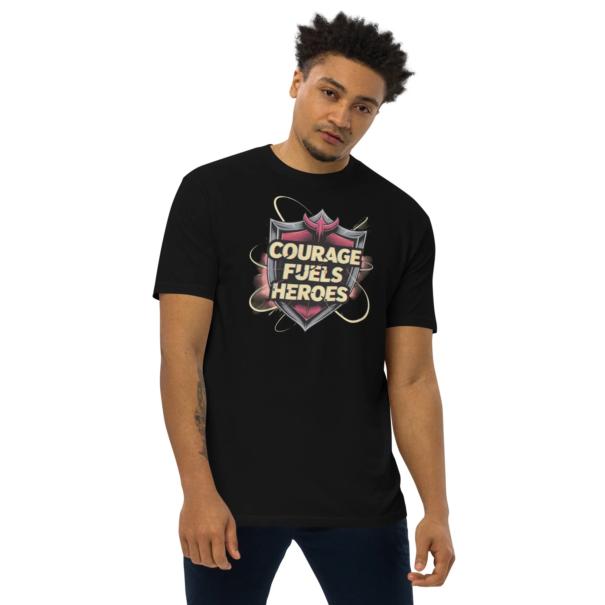 Courage Fuels Heroes RPG T-Shirt – Fantasy Hero Action Gear - RaZits