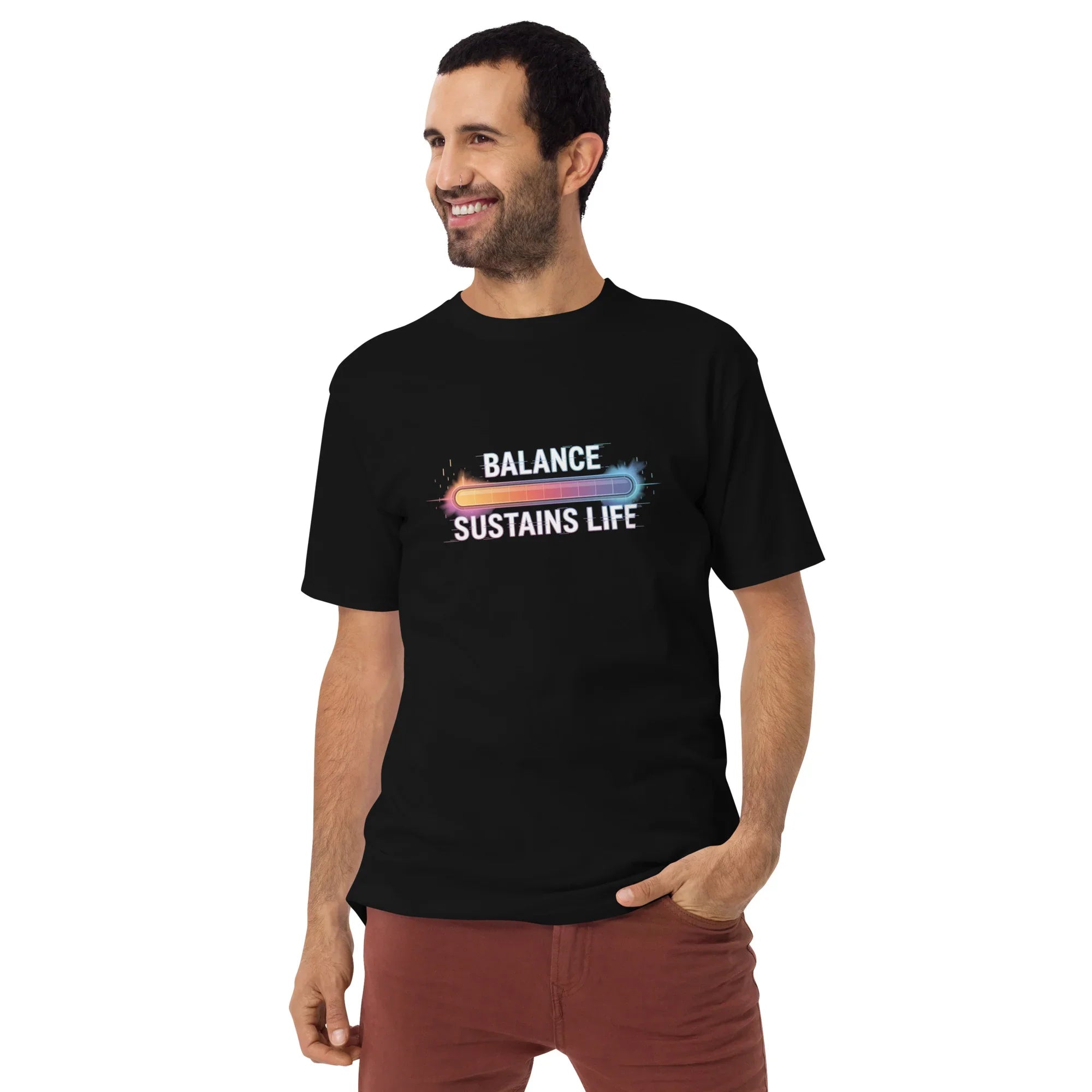 Balance Sustains Life RPG T-Shirt – Health & Mana Bar Design - RaZits