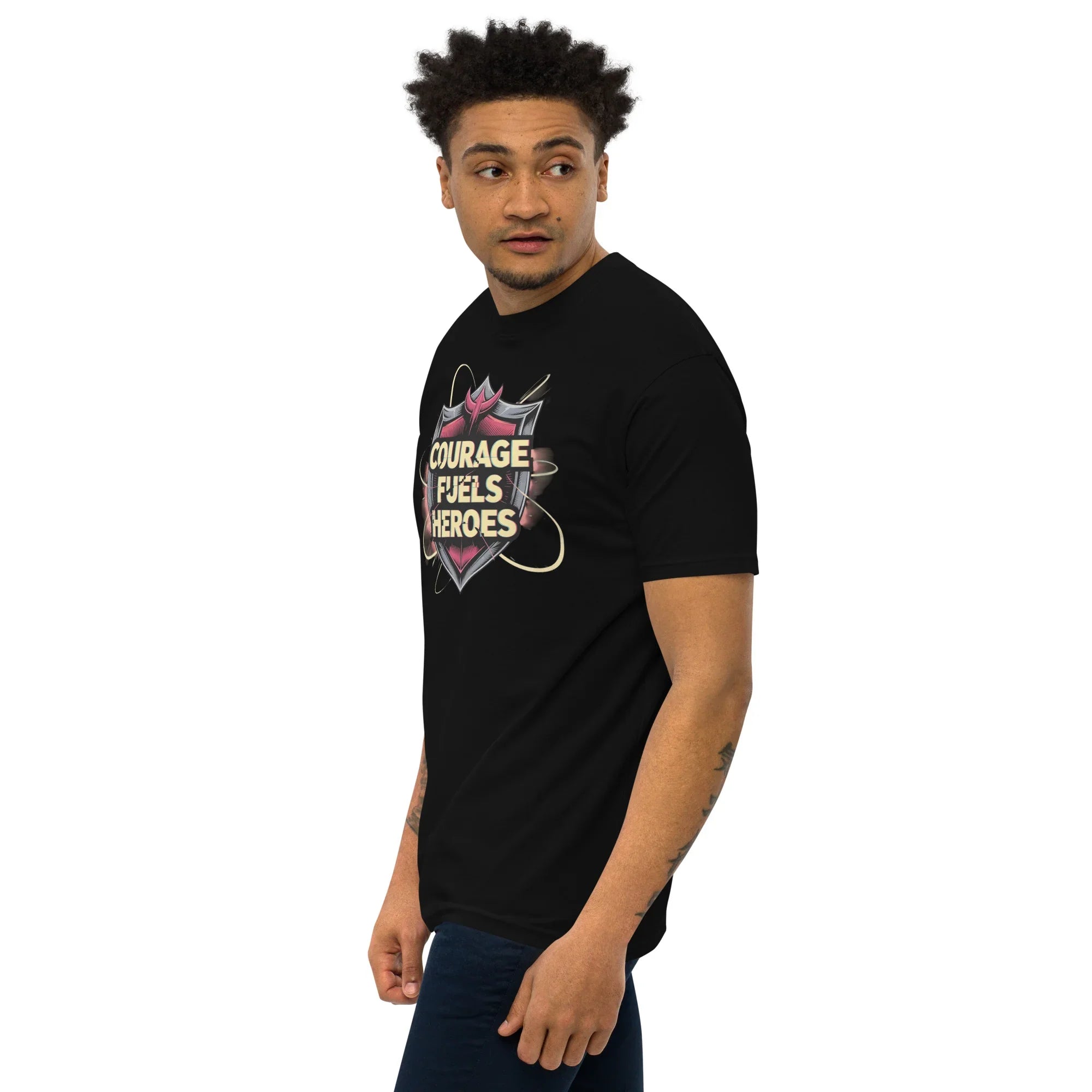 Courage Fuels Heroes RPG T-Shirt – Fantasy Hero Action Gear - RaZits