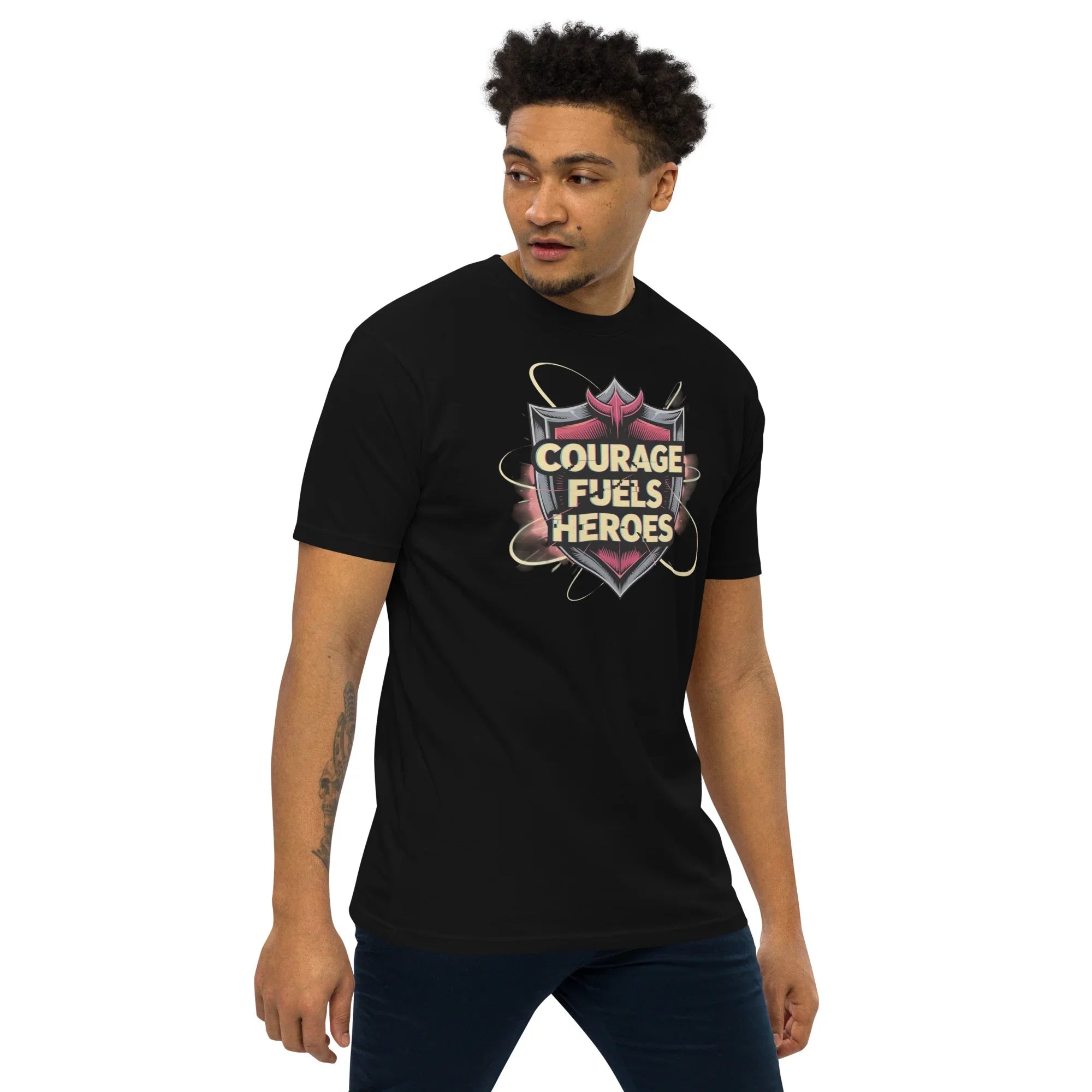 Courage Fuels Heroes RPG T-Shirt – Fantasy Hero Action Gear - RaZits