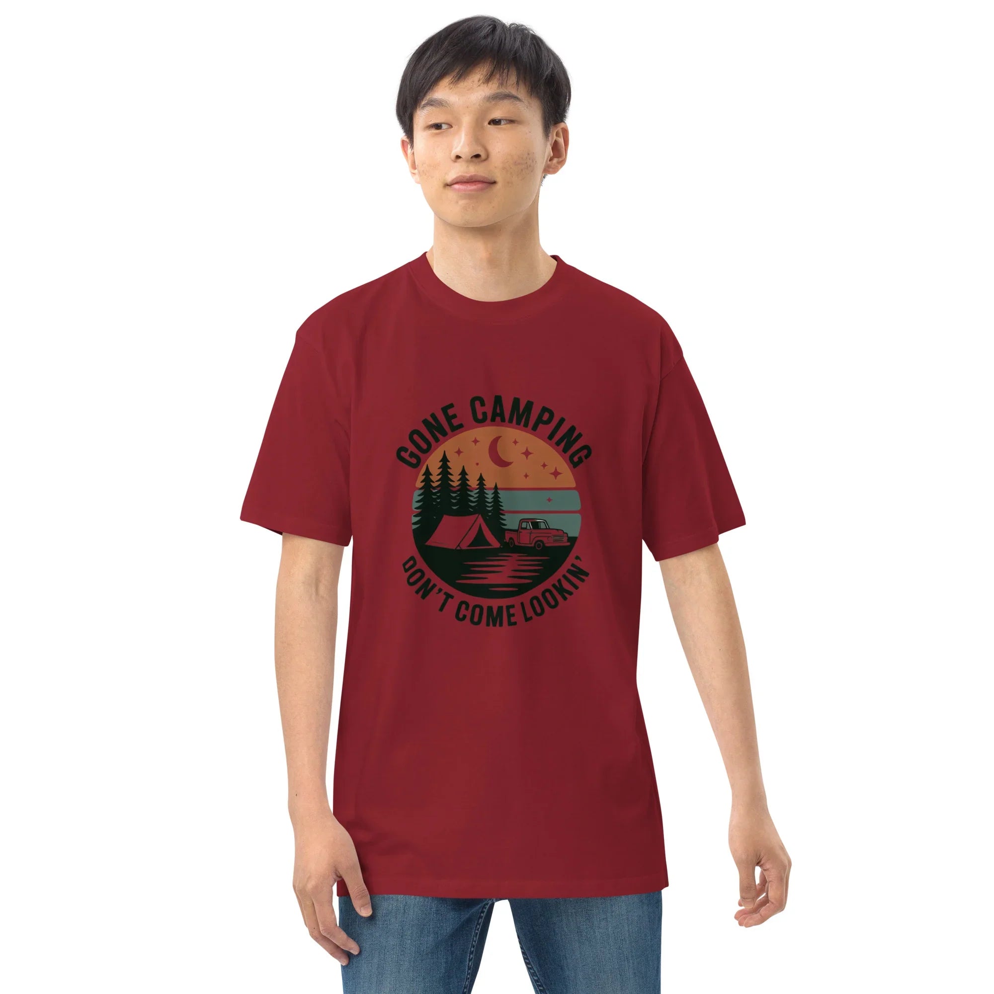 Gone Camping Tee – Retro Tent & Truck Graphic Shirt - RaZits