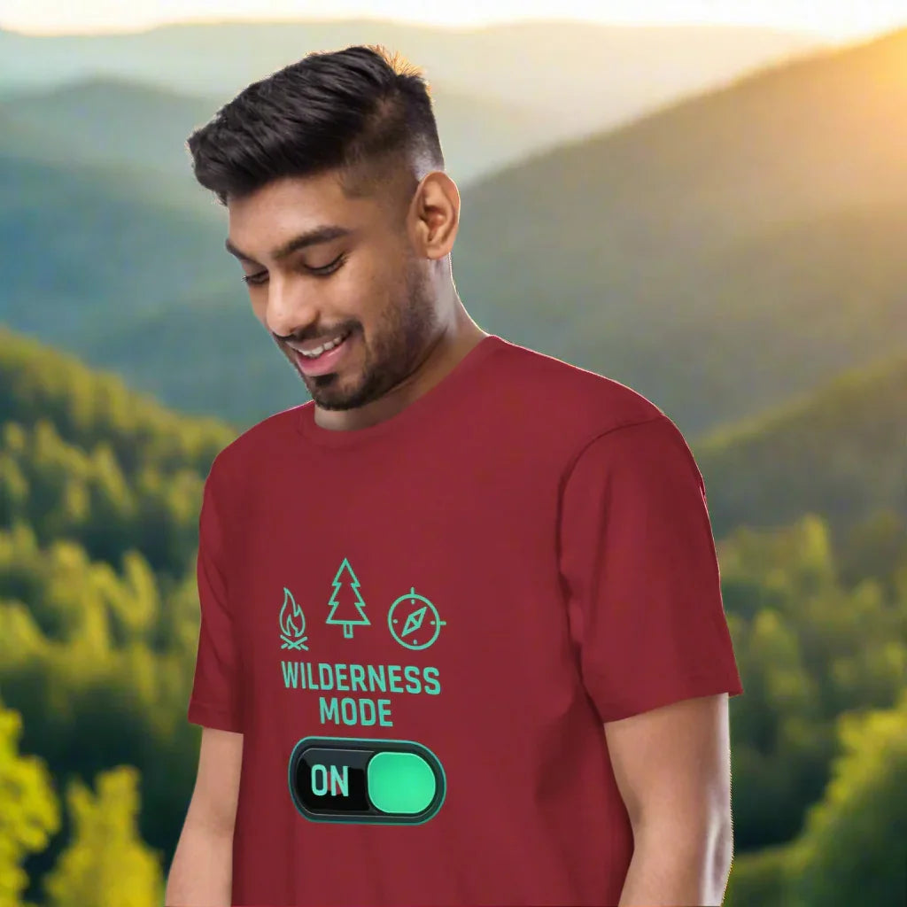 Wilderness Mode Tee – Neon Graphic Camp Shirt - RaZits