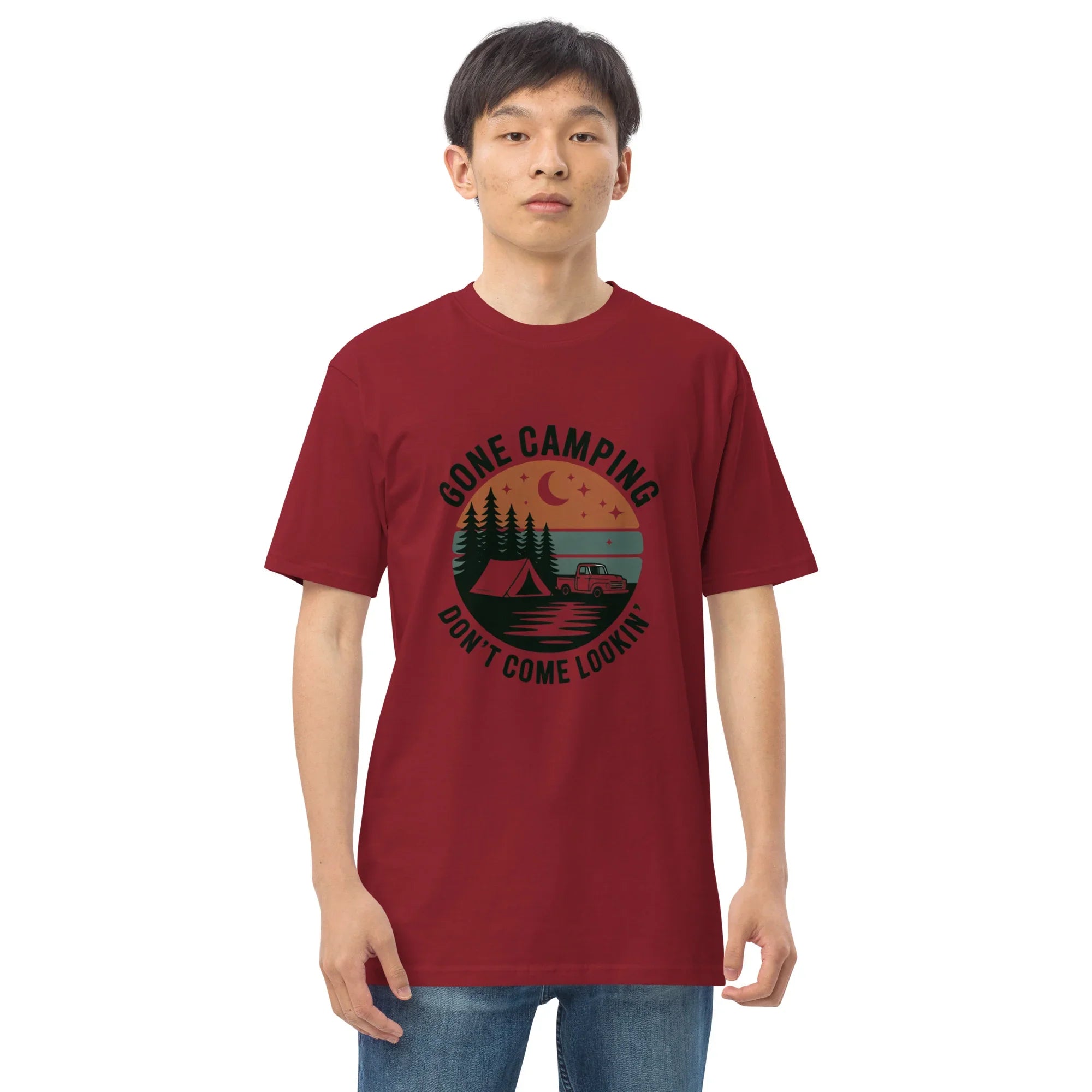 Gone Camping Tee – Retro Tent & Truck Graphic Shirt - RaZits
