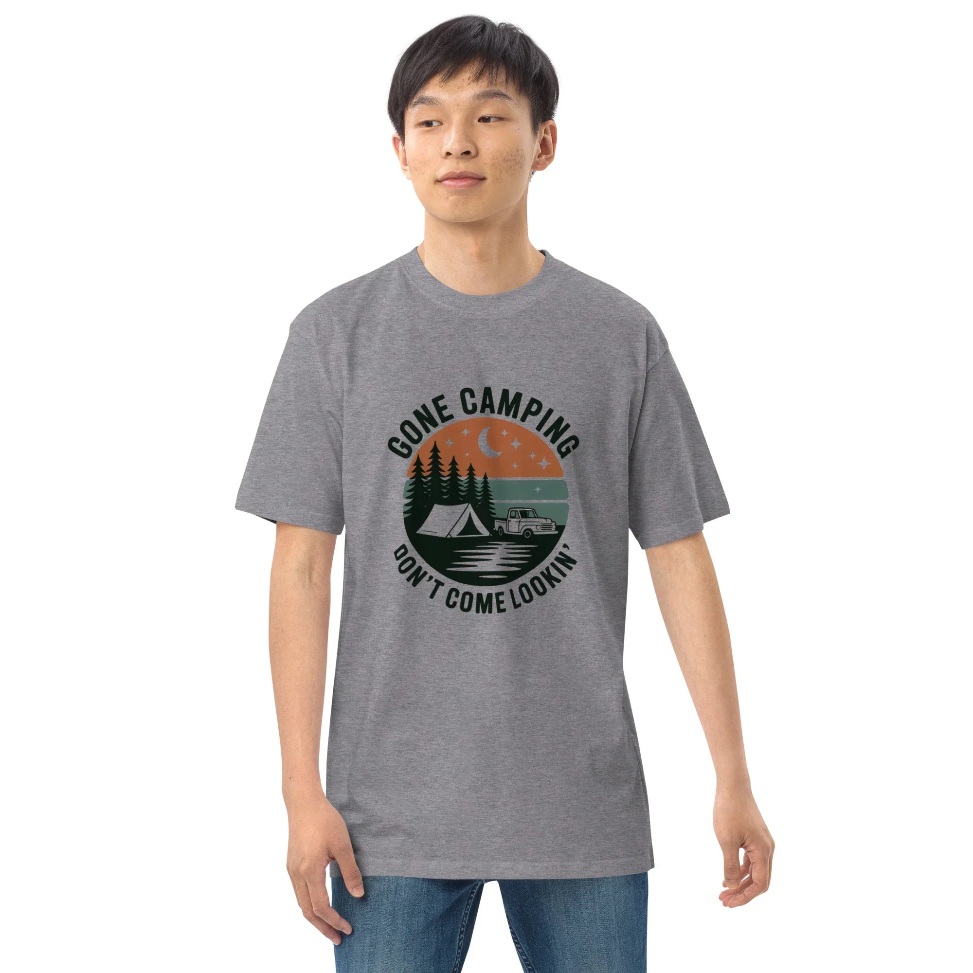 Gone Camping Tee – Retro Tent & Truck Graphic Shirt - RaZits