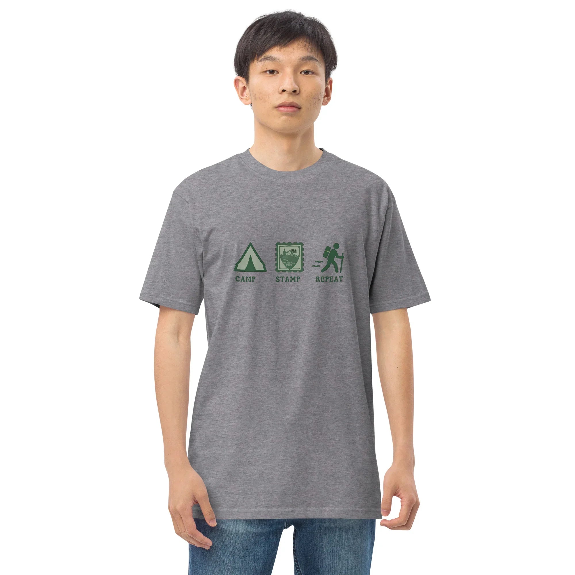 Camp Stamp Repeat Tee – National Park Hiking Shirt - RaZits