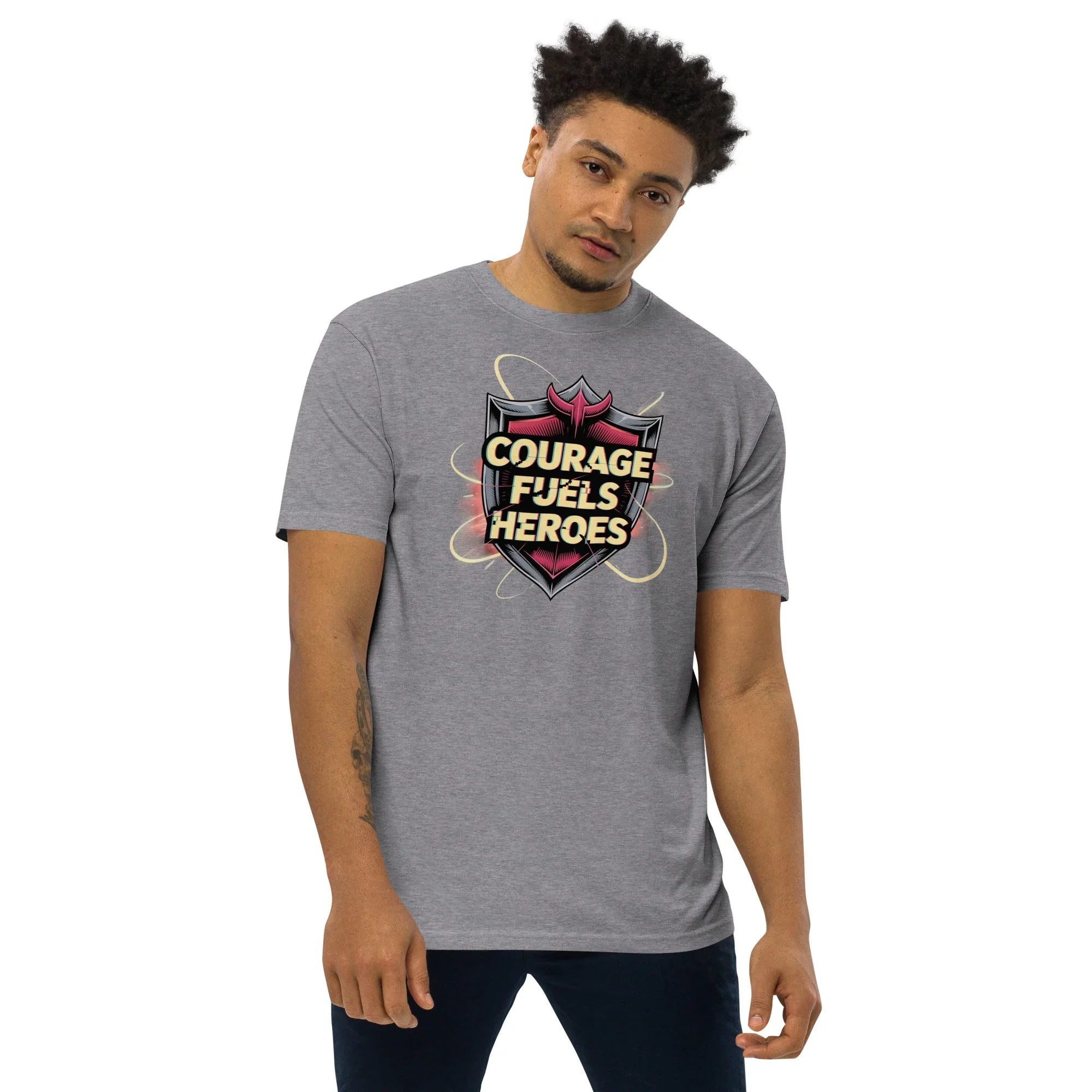 Courage Fuels Heroes RPG T-Shirt – Fantasy Hero Action Gear - RaZits