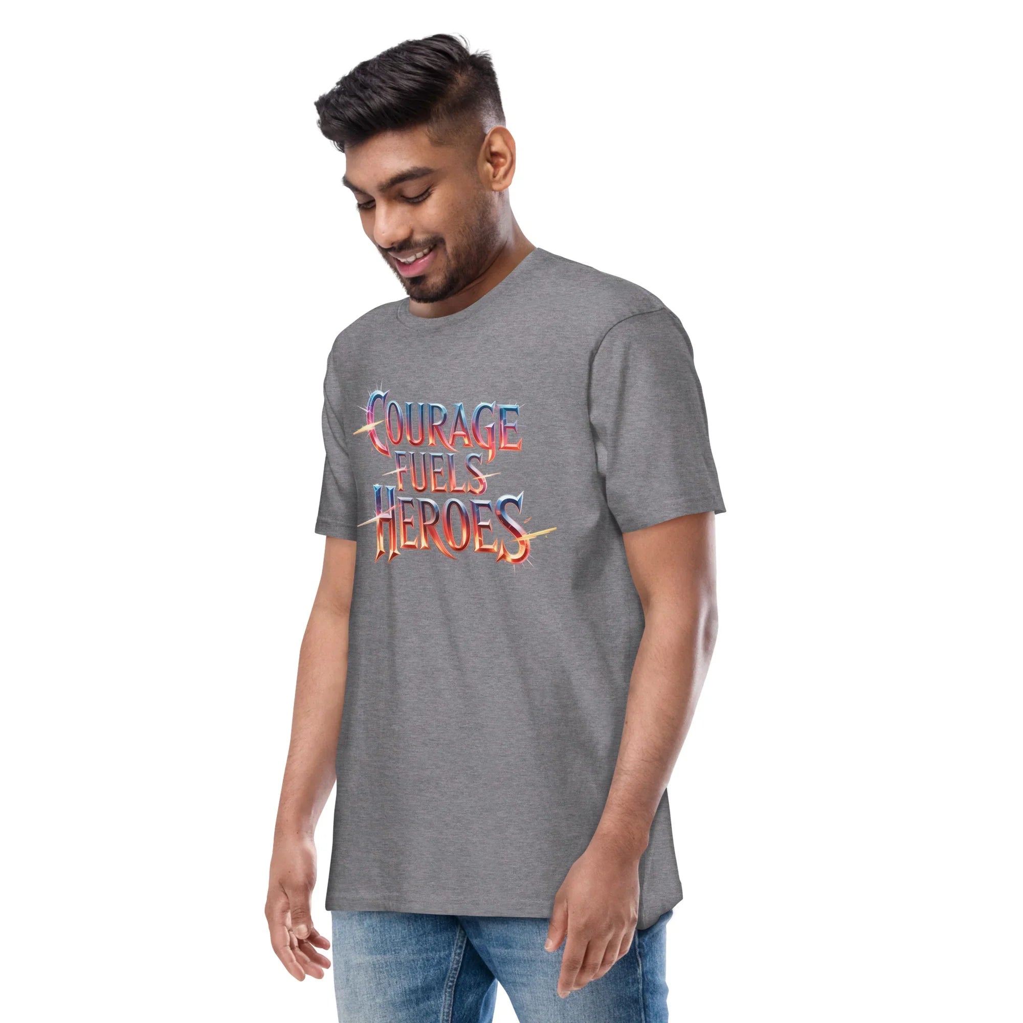 Courage Fuels Heroes RPG T-Shirt – Heroic Fantasy Typography Design - RaZits