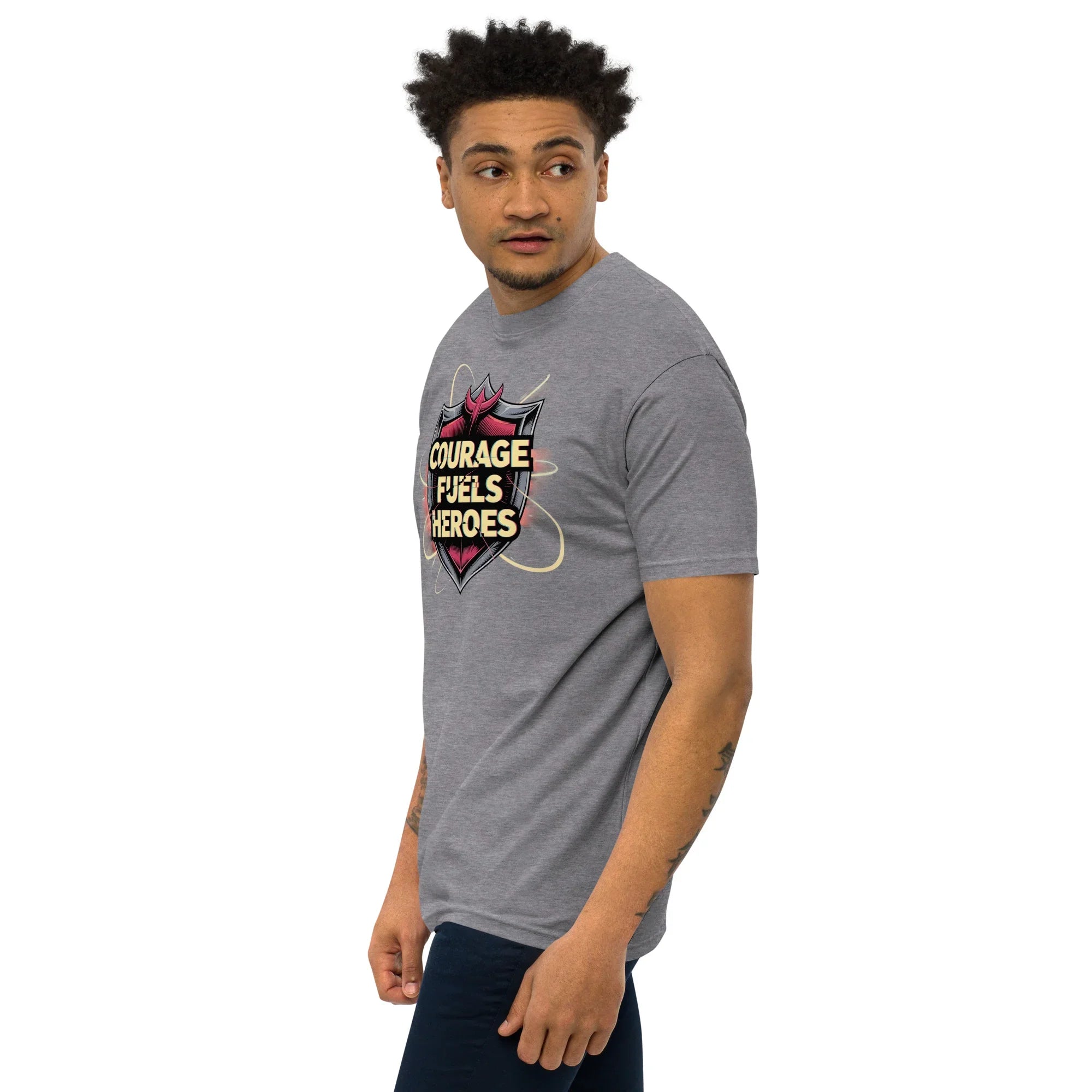 Courage Fuels Heroes RPG T-Shirt – Fantasy Hero Action Gear - RaZits