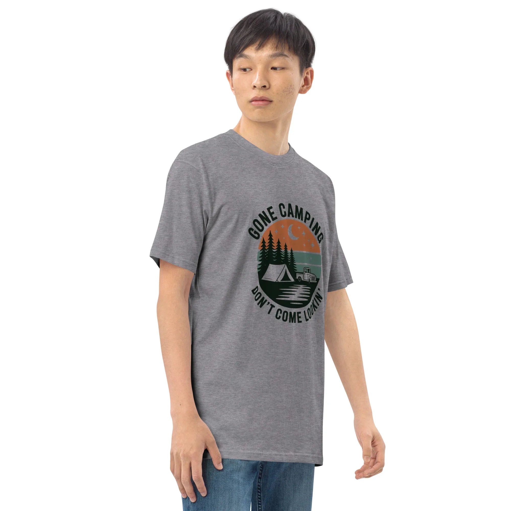 Gone Camping Tee – Retro Tent & Truck Graphic Shirt - RaZits
