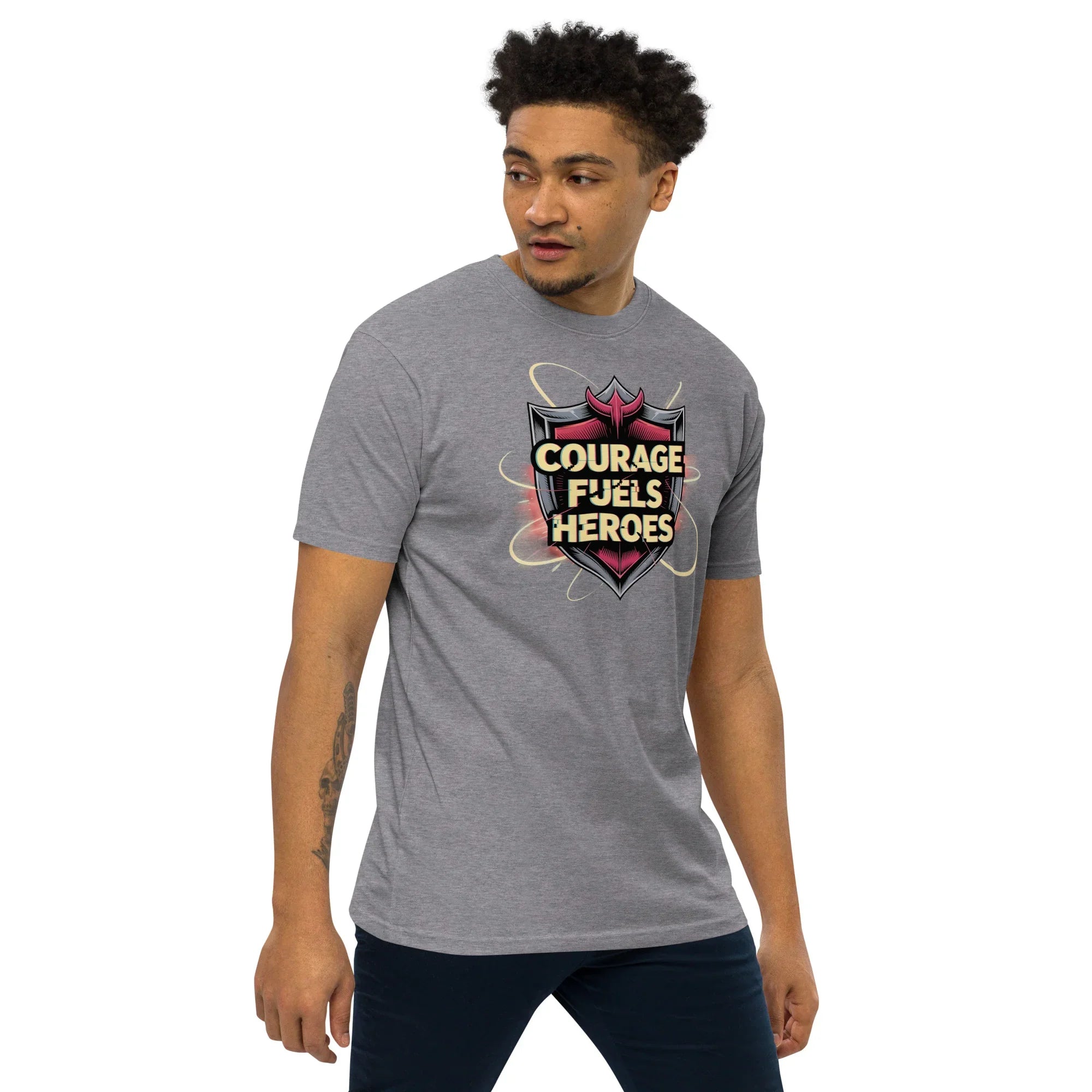 Courage Fuels Heroes RPG T-Shirt – Fantasy Hero Action Gear - RaZits