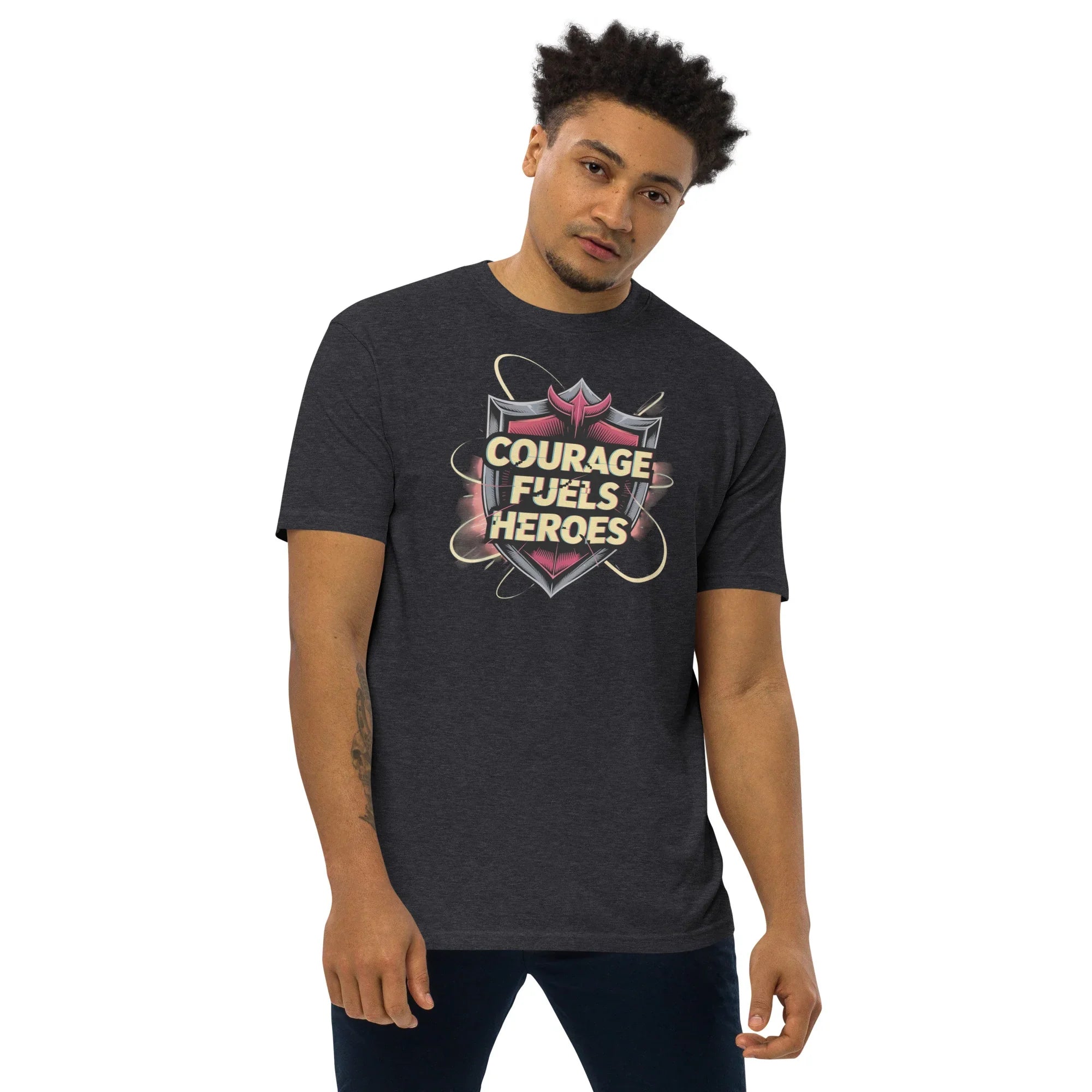 Courage Fuels Heroes RPG T-Shirt – Fantasy Hero Action Gear - RaZits
