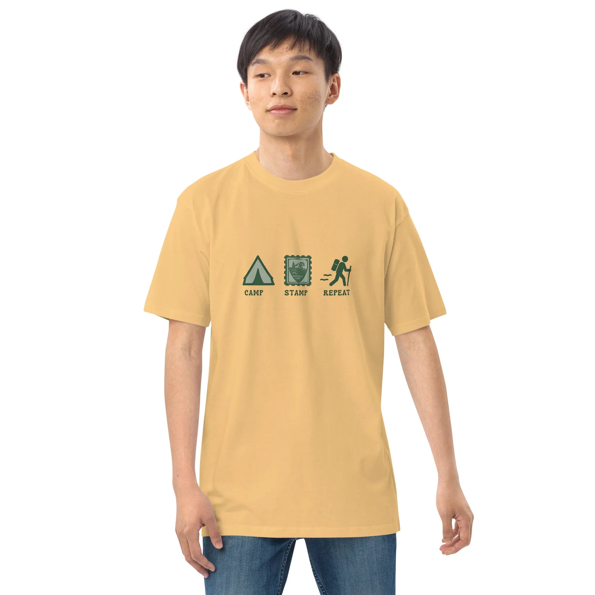Camp Stamp Repeat Tee – National Park Hiking Shirt - RaZits