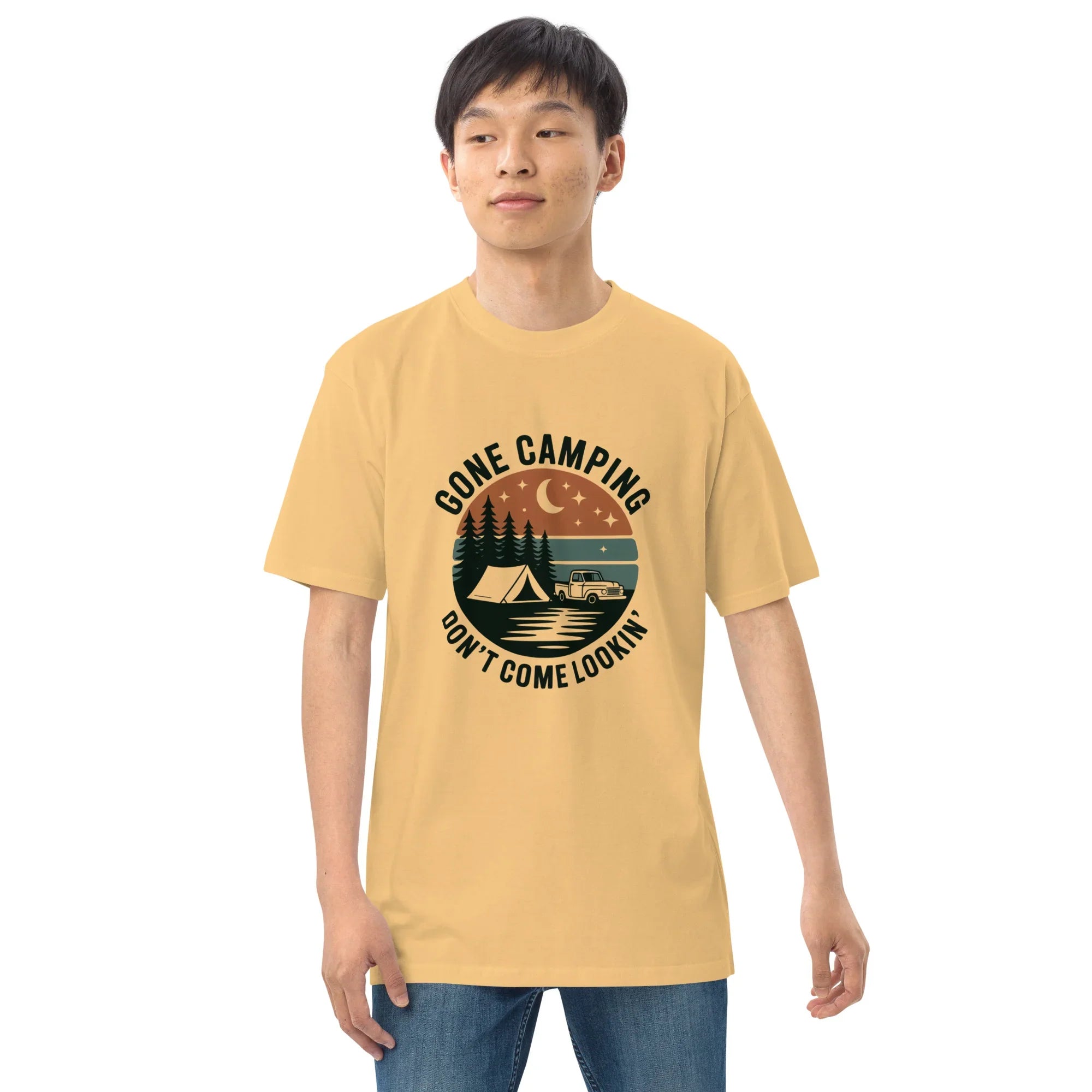 Gone Camping Tee – Retro Tent & Truck Graphic Shirt - RaZits