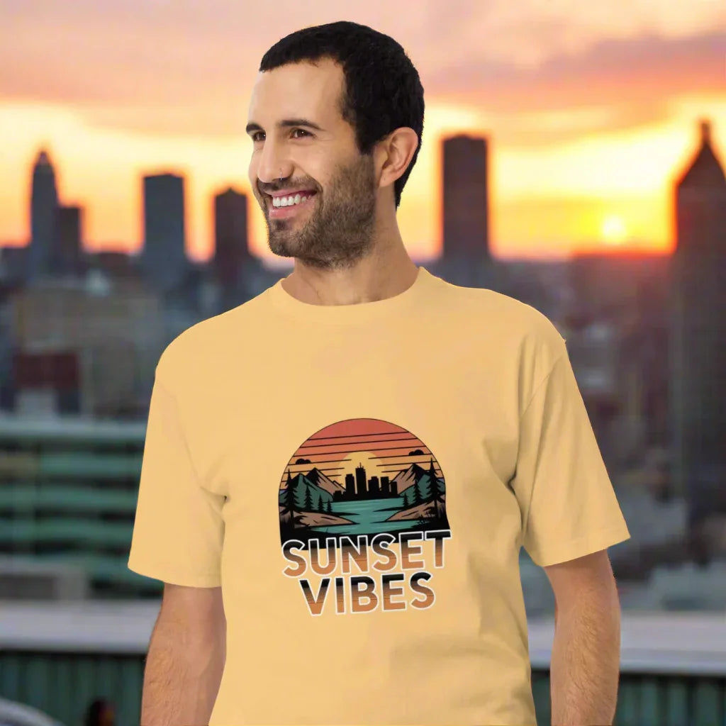 Sunset Vibes – City Escape Tee for Men - RaZits