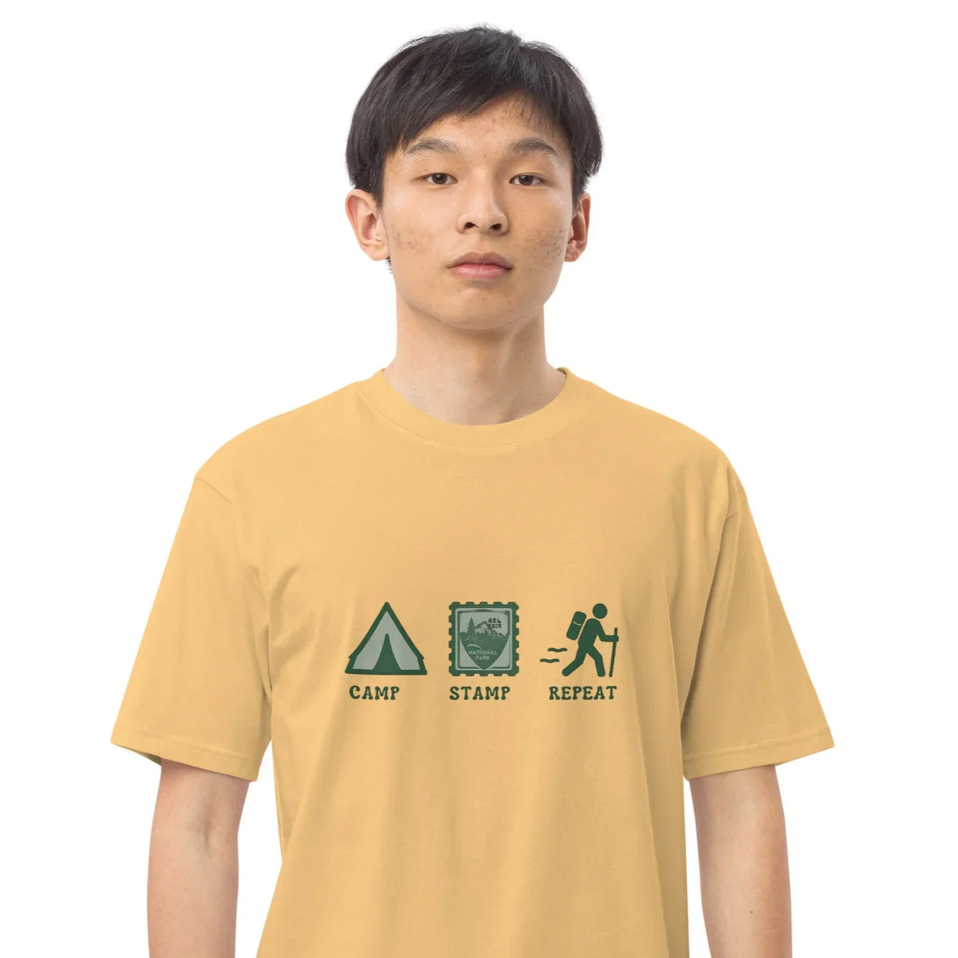 Camp Stamp Repeat Tee – National Park Hiking Shirt - RaZits