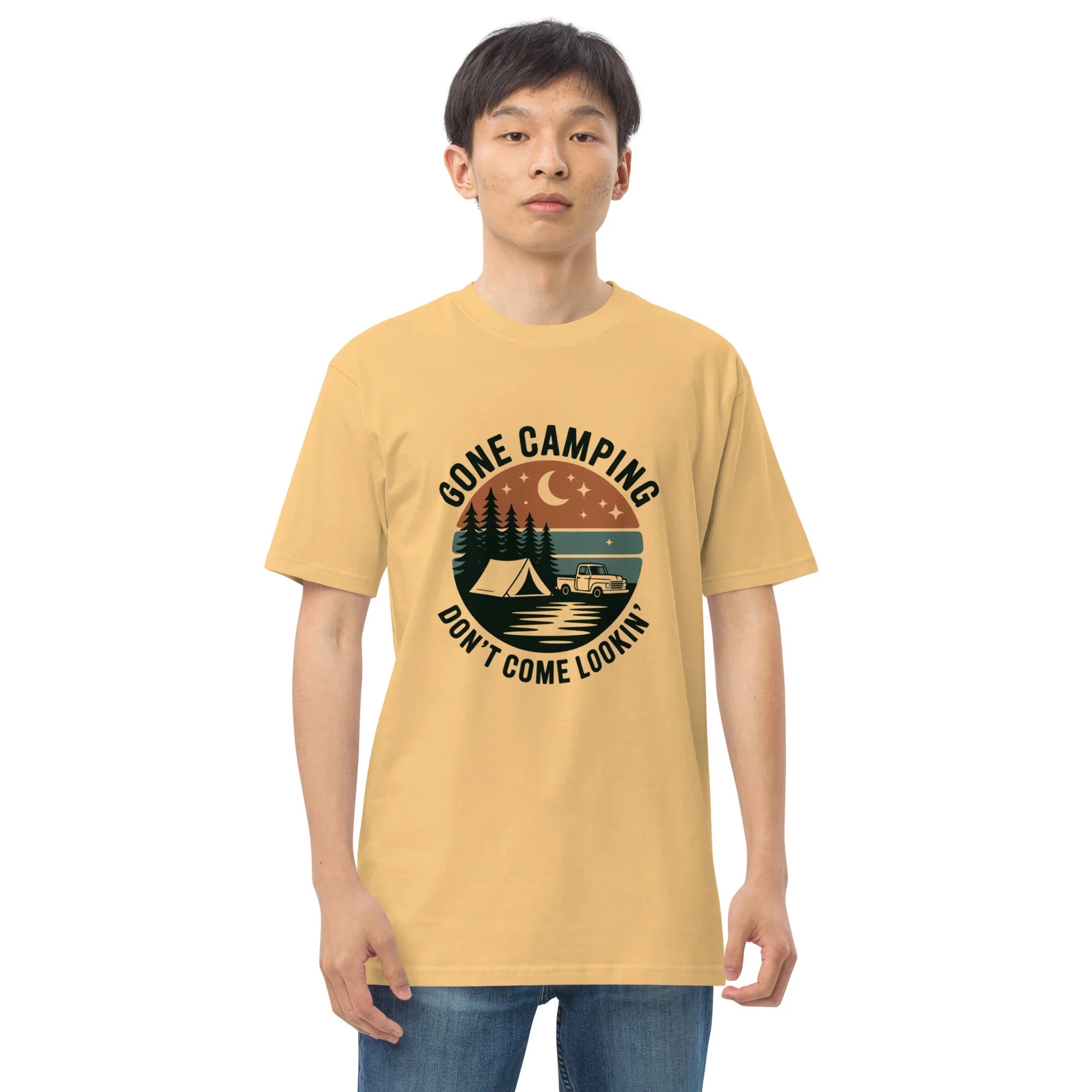 Gone Camping Tee – Retro Tent & Truck Graphic Shirt - RaZits