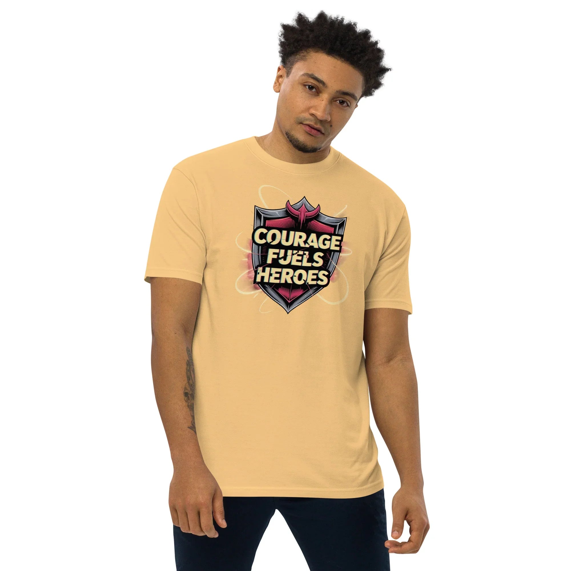 Courage Fuels Heroes RPG T-Shirt – Fantasy Hero Action Gear - RaZits
