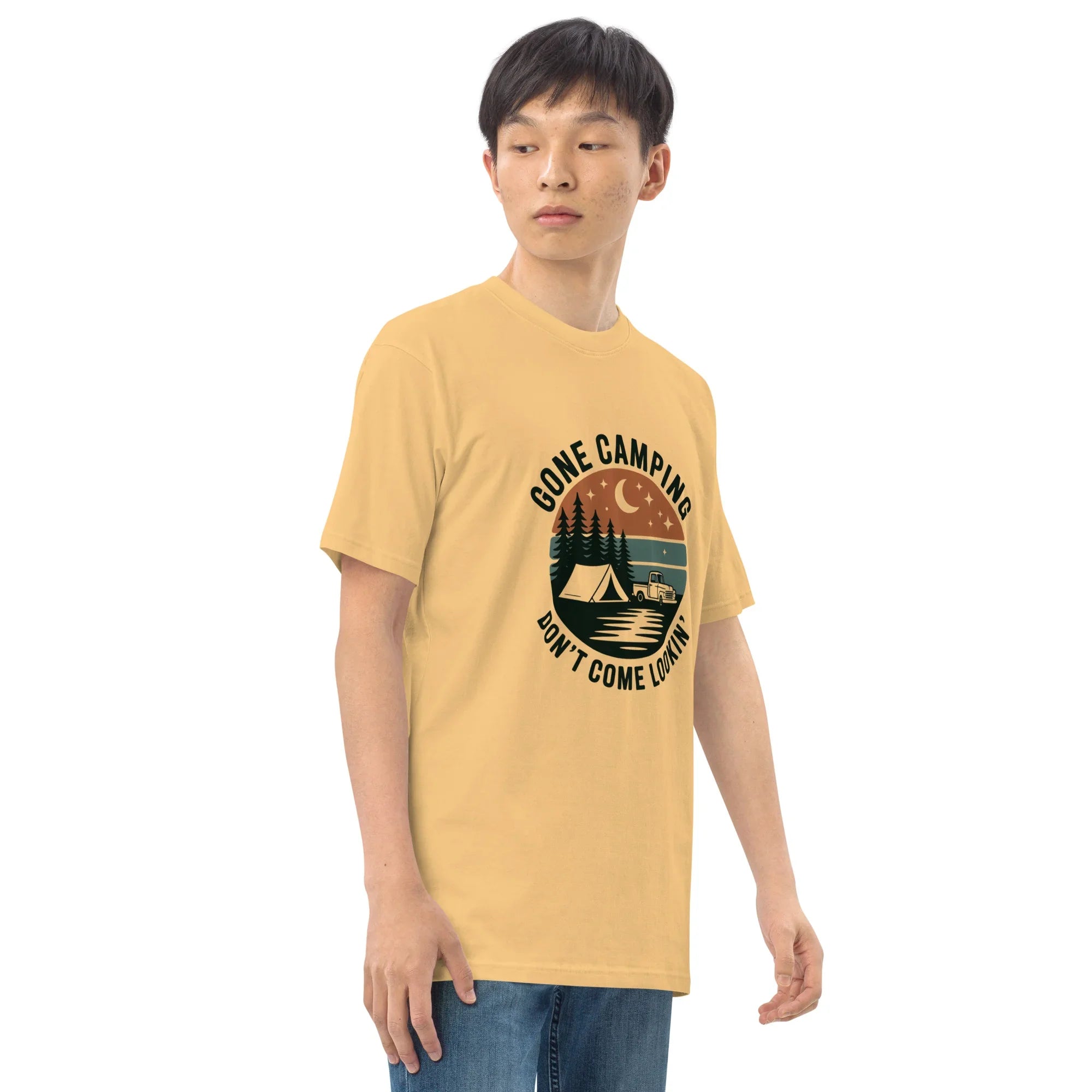 Gone Camping Tee – Retro Tent & Truck Graphic Shirt - RaZits